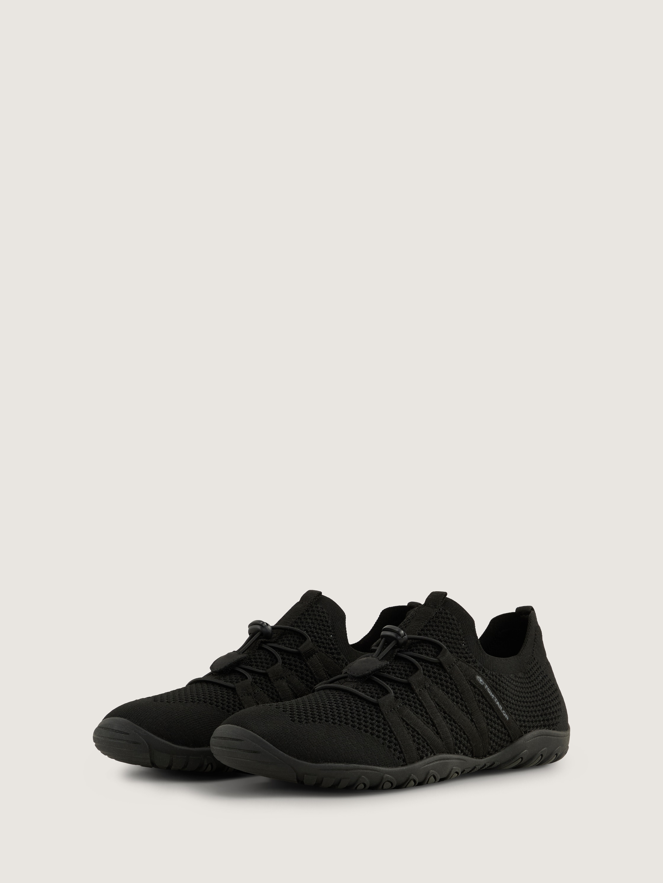 Lace-up shoes in fabric - black_1 - 