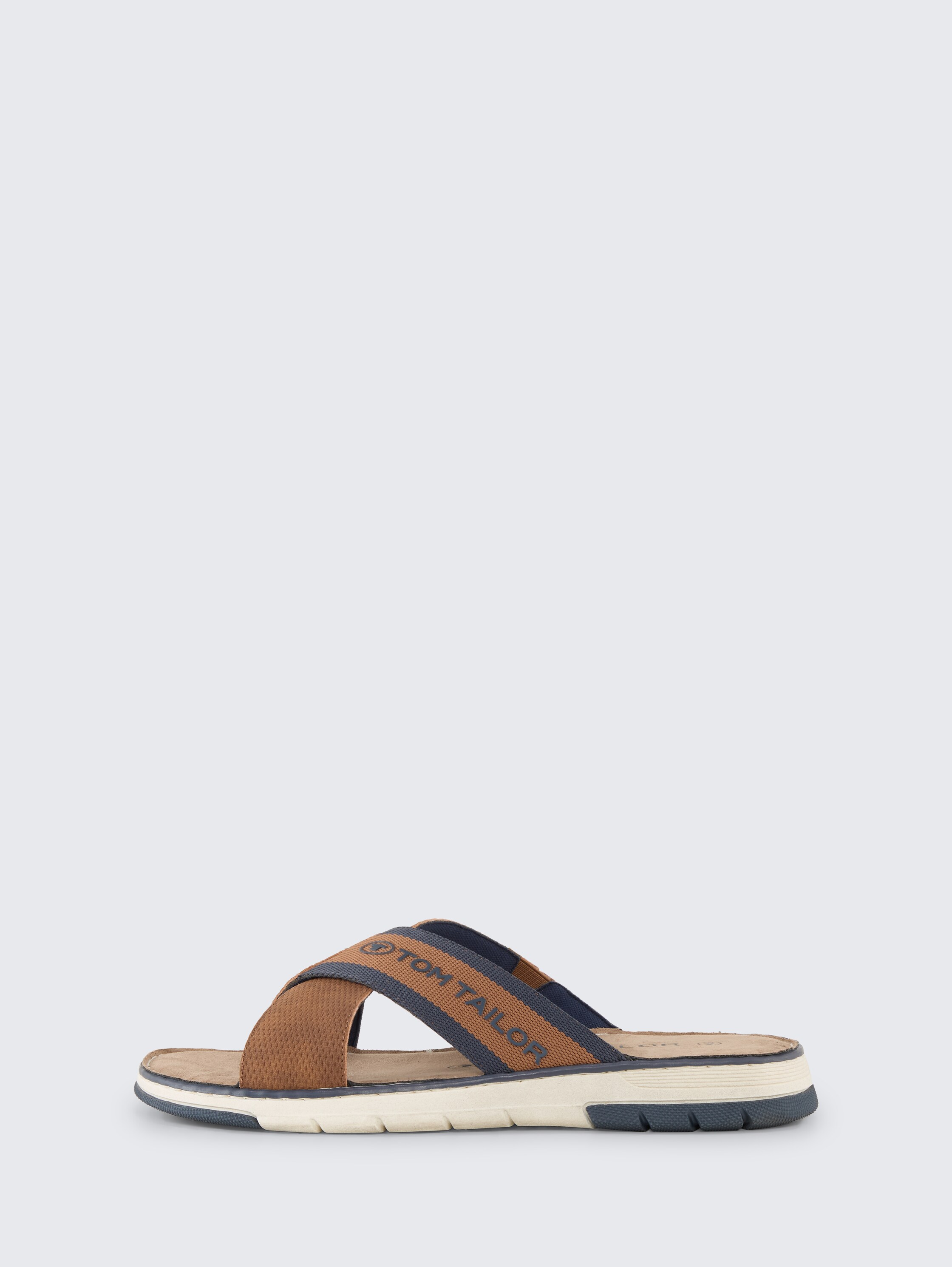 Slides with logo appliqué - rust - 
