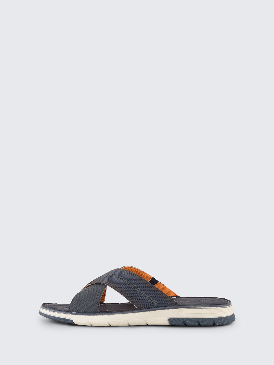 Slides mit Logo-Applikation - navy - seitliche Produkt-Ansicht