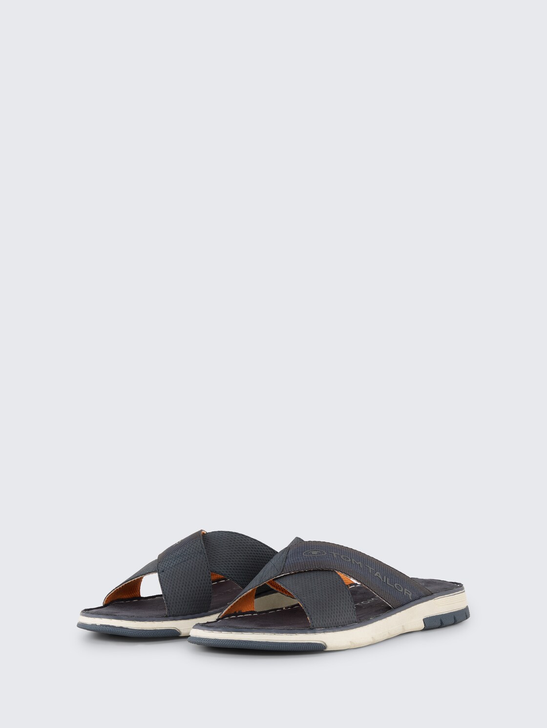 Slides mit Logo-Applikation - navy - seitliche Produkt-Ansicht