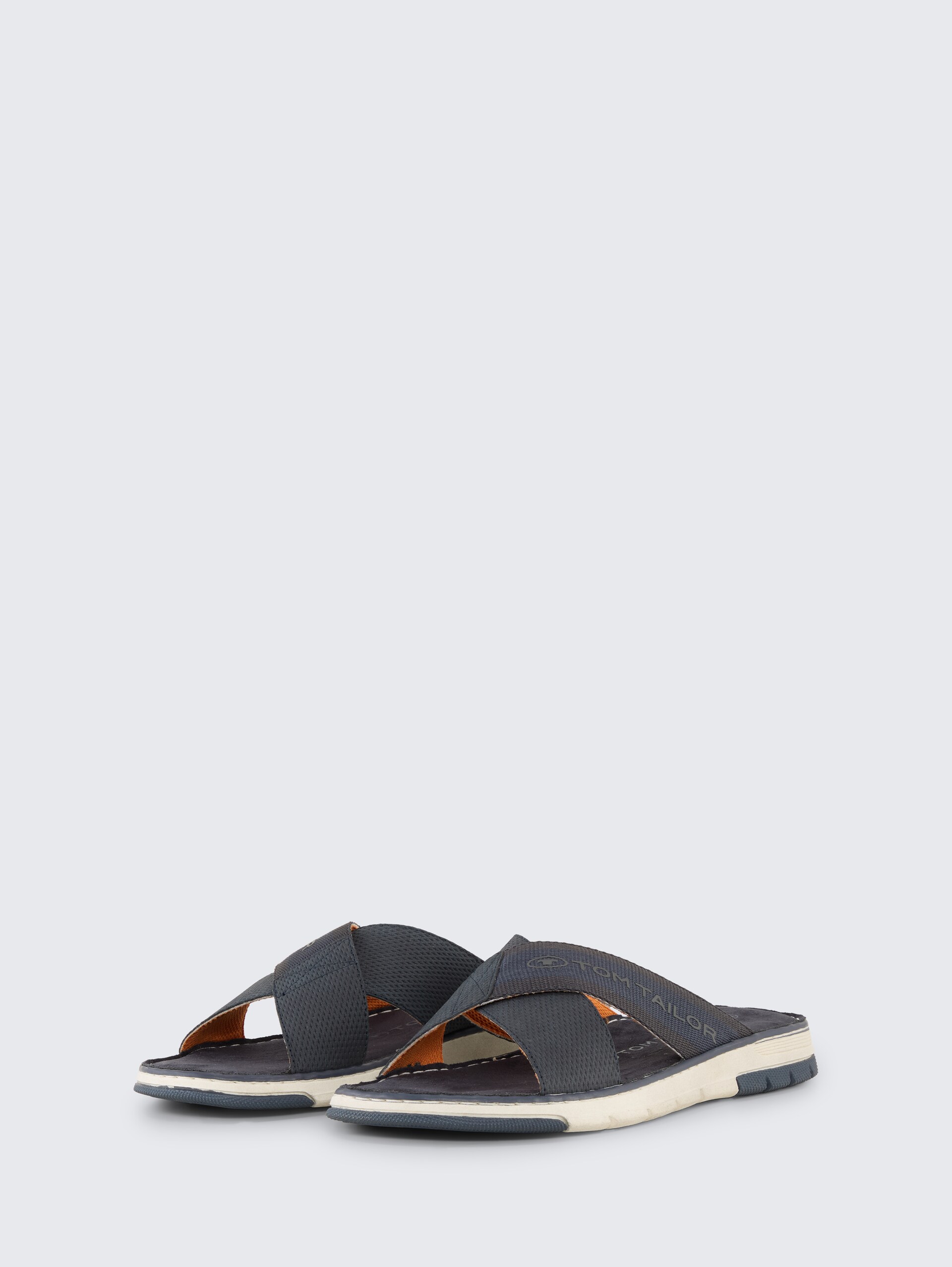 Slides mit Logo-Applikation - navy - seitliche Produkt-Ansicht
