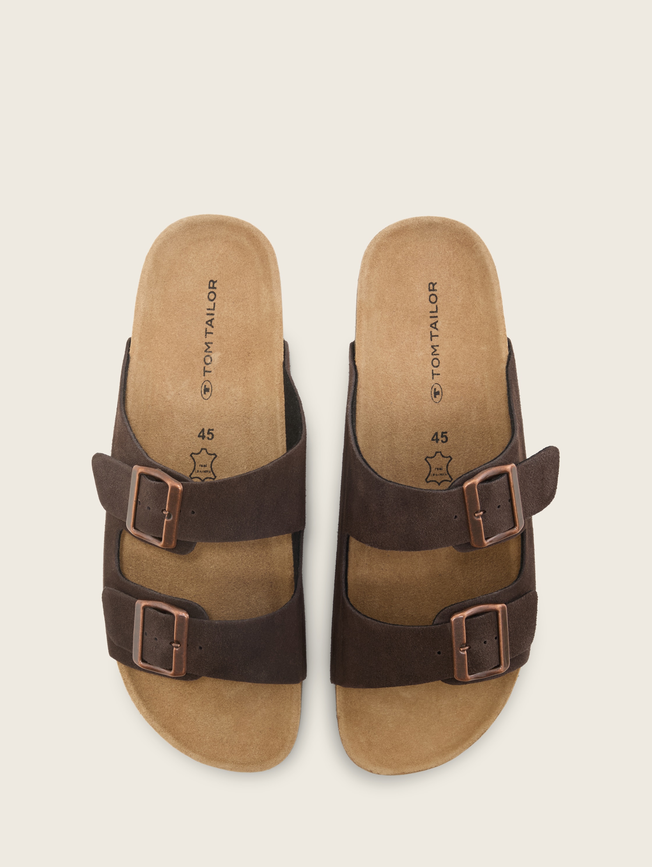 Leder-Sandalen - dk brown - Produkt-Ansicht von oben 