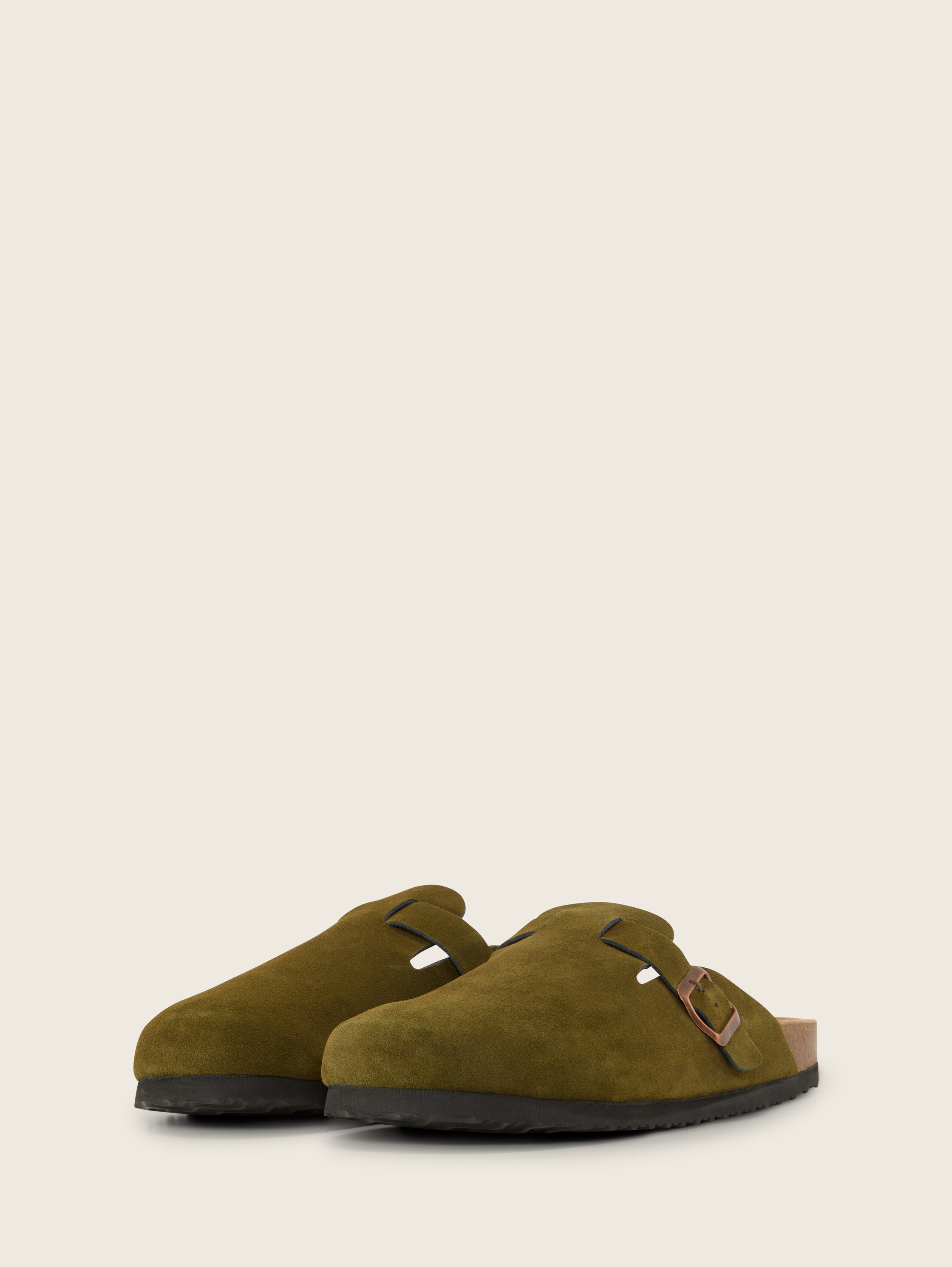 Leder-Pantoletten - mud - seitliche Produkt-Ansicht