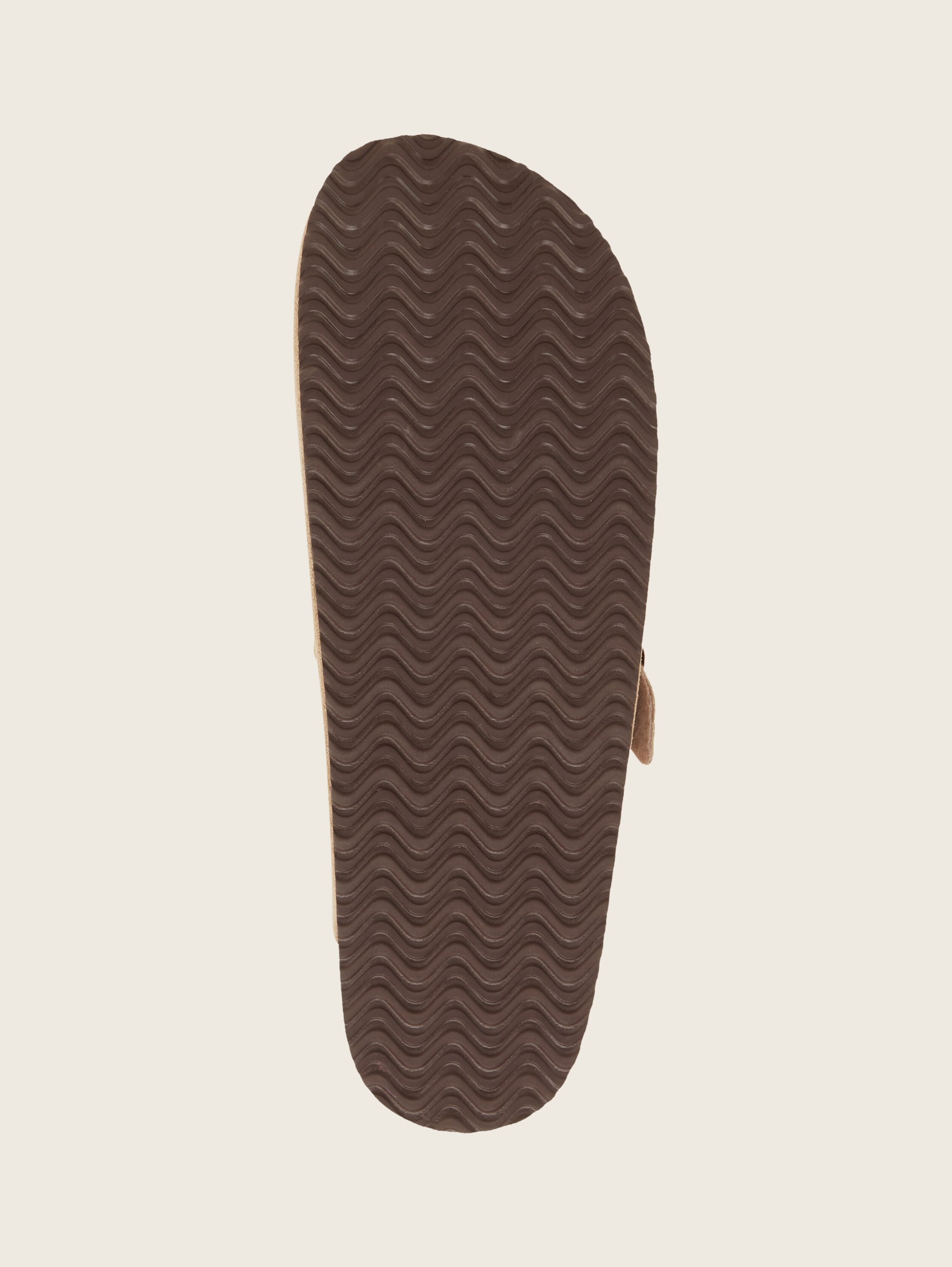 Leder-Pantoletten - sand - Produkt-Ansicht Sohle