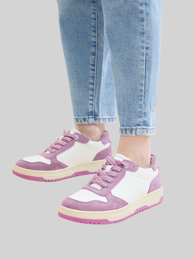 Baskets en cuir par Women, dkflieder-white