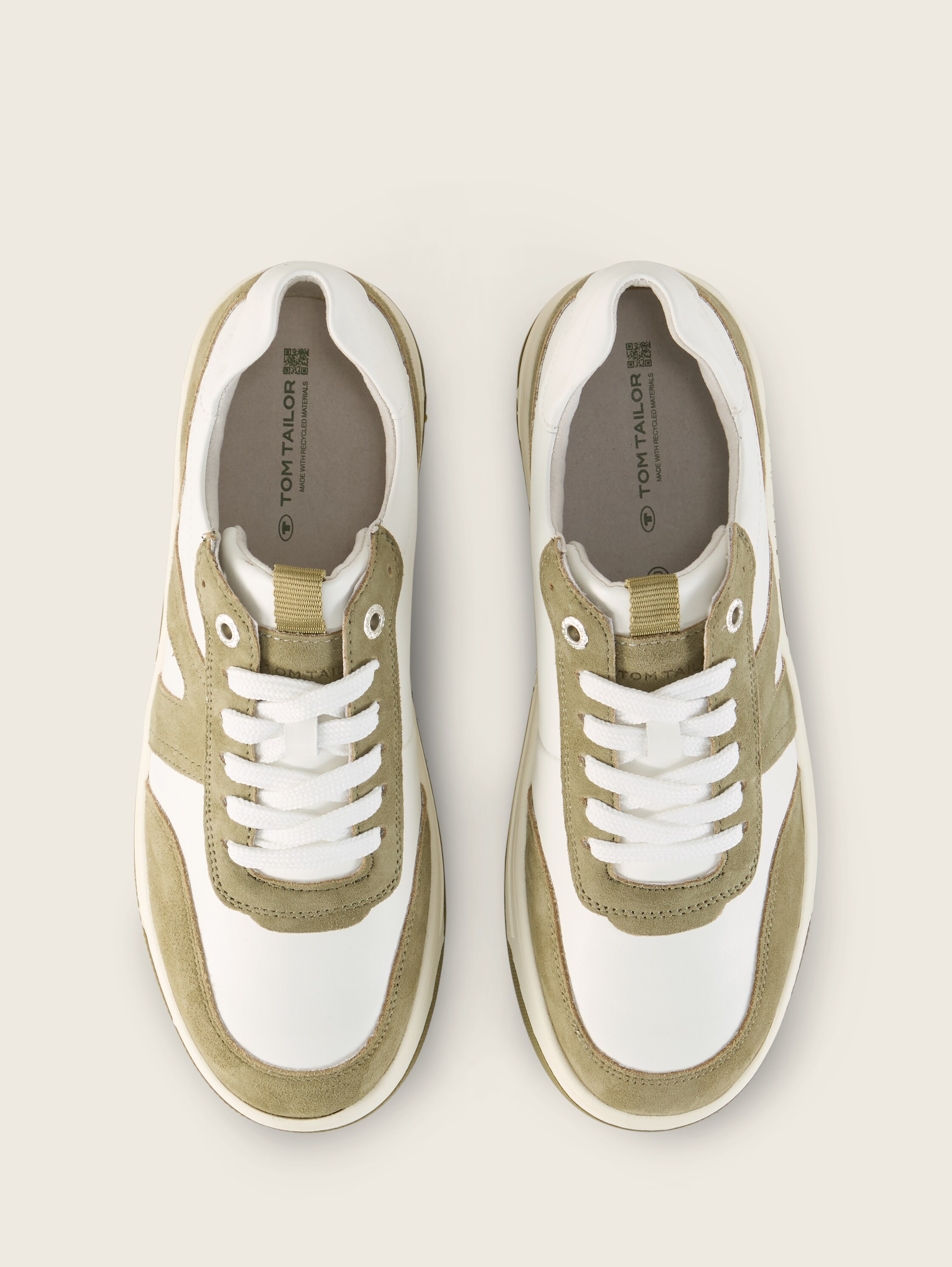 Sneaker aus Leder - greenwhite - 
