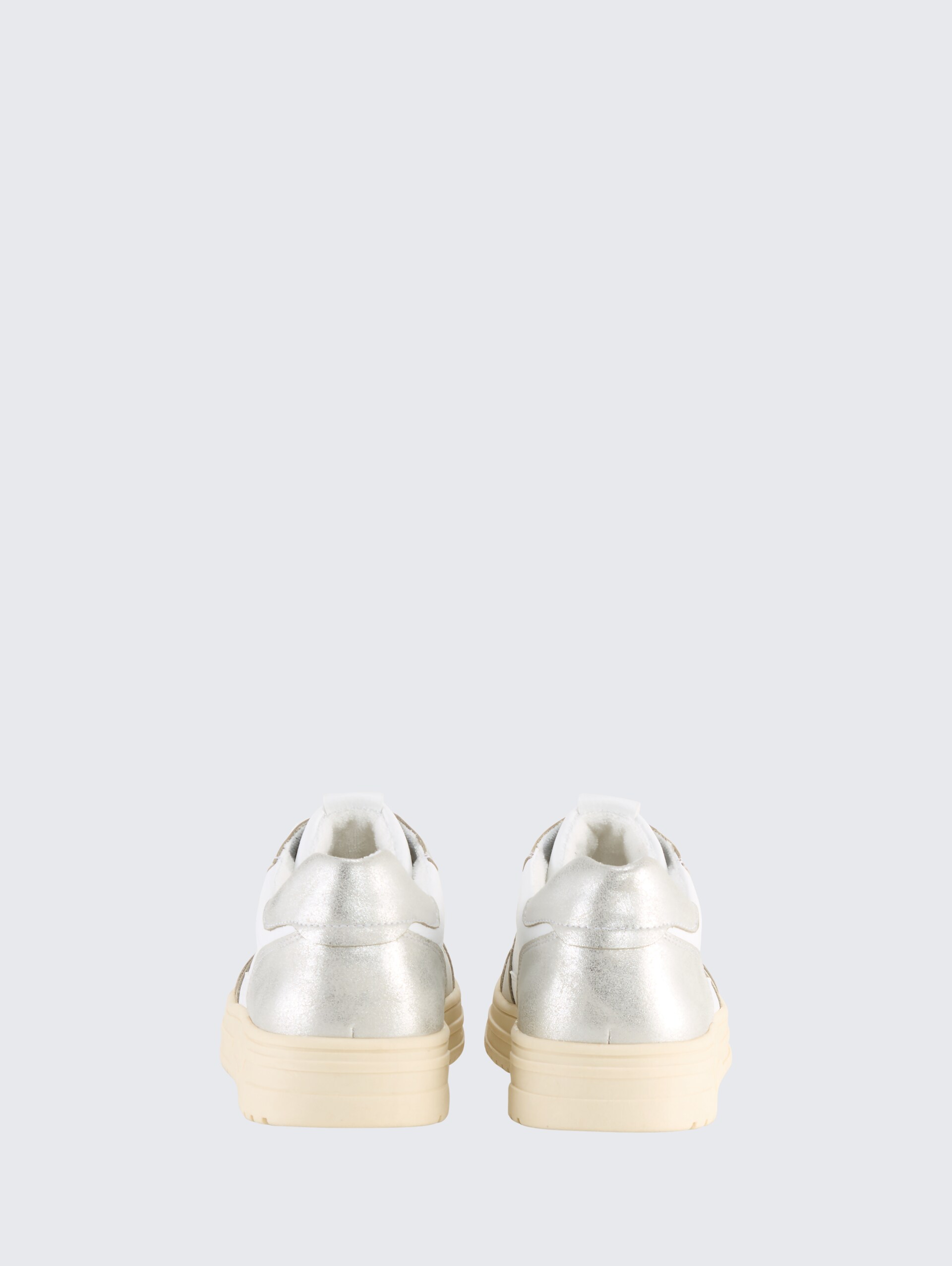 Sneaker mit Metallic-Details - Silver-white - Produkt-Rückansicht