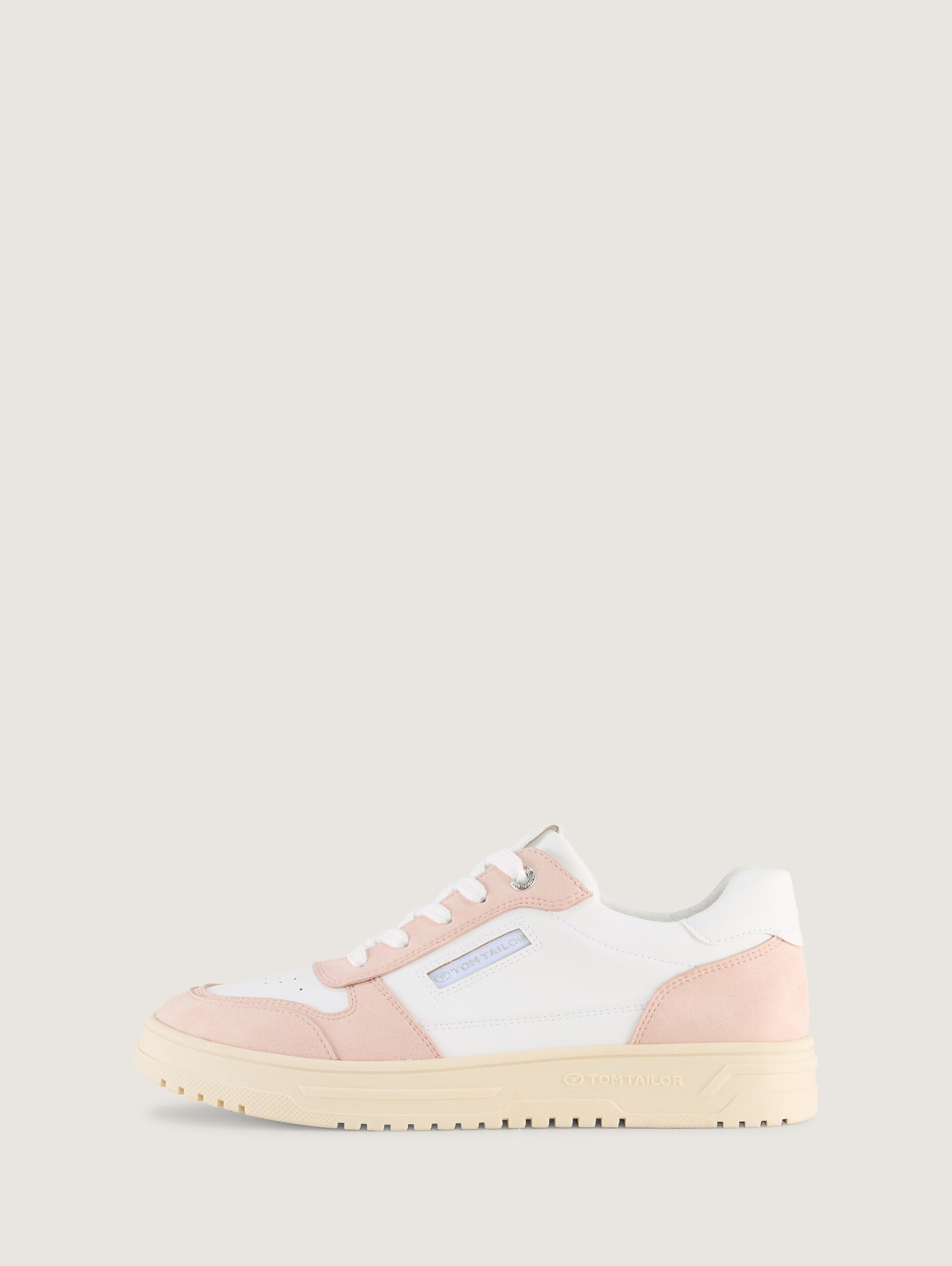 Sneakers met colourblocking - white-nude - zijaanzicht product