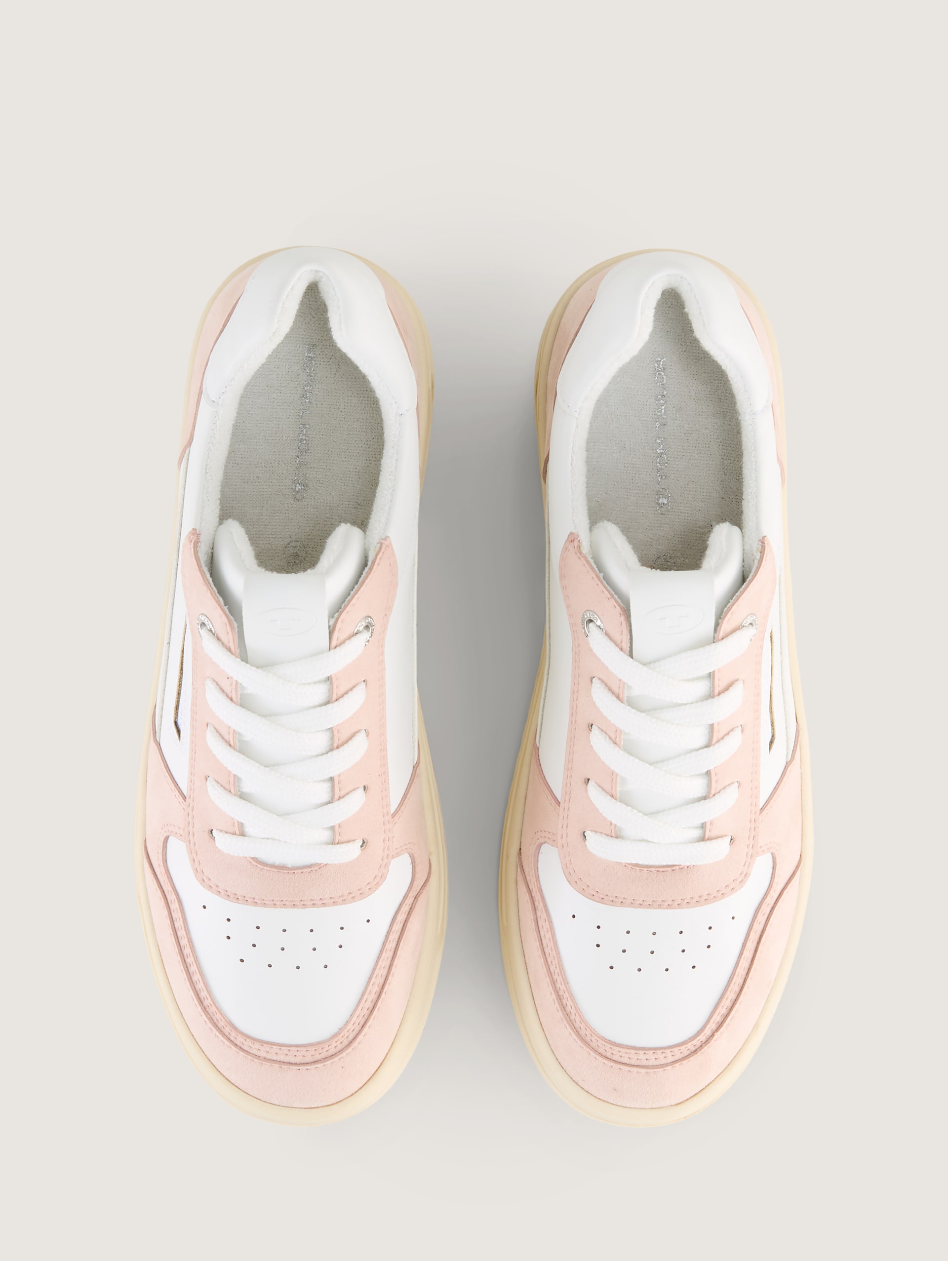 Sneakers met colourblocking - white-nude - Bovenaanzicht product 