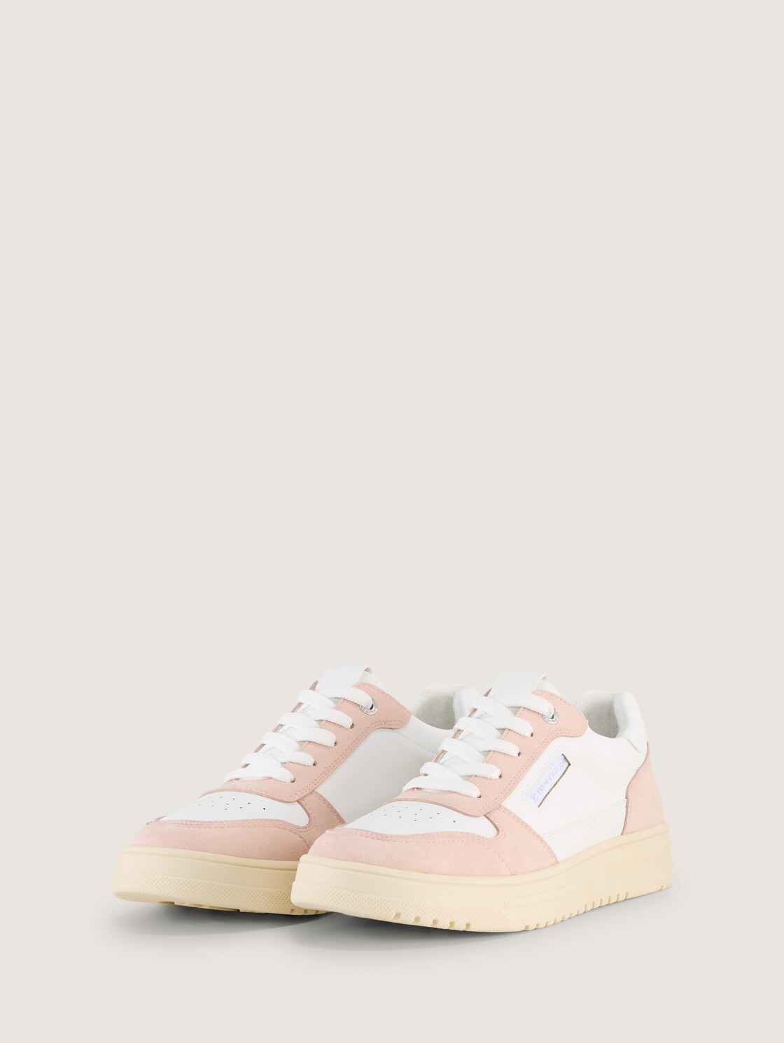 Sneaker mit Colour-Blocking - white-nude - seitliche Produkt-Ansicht