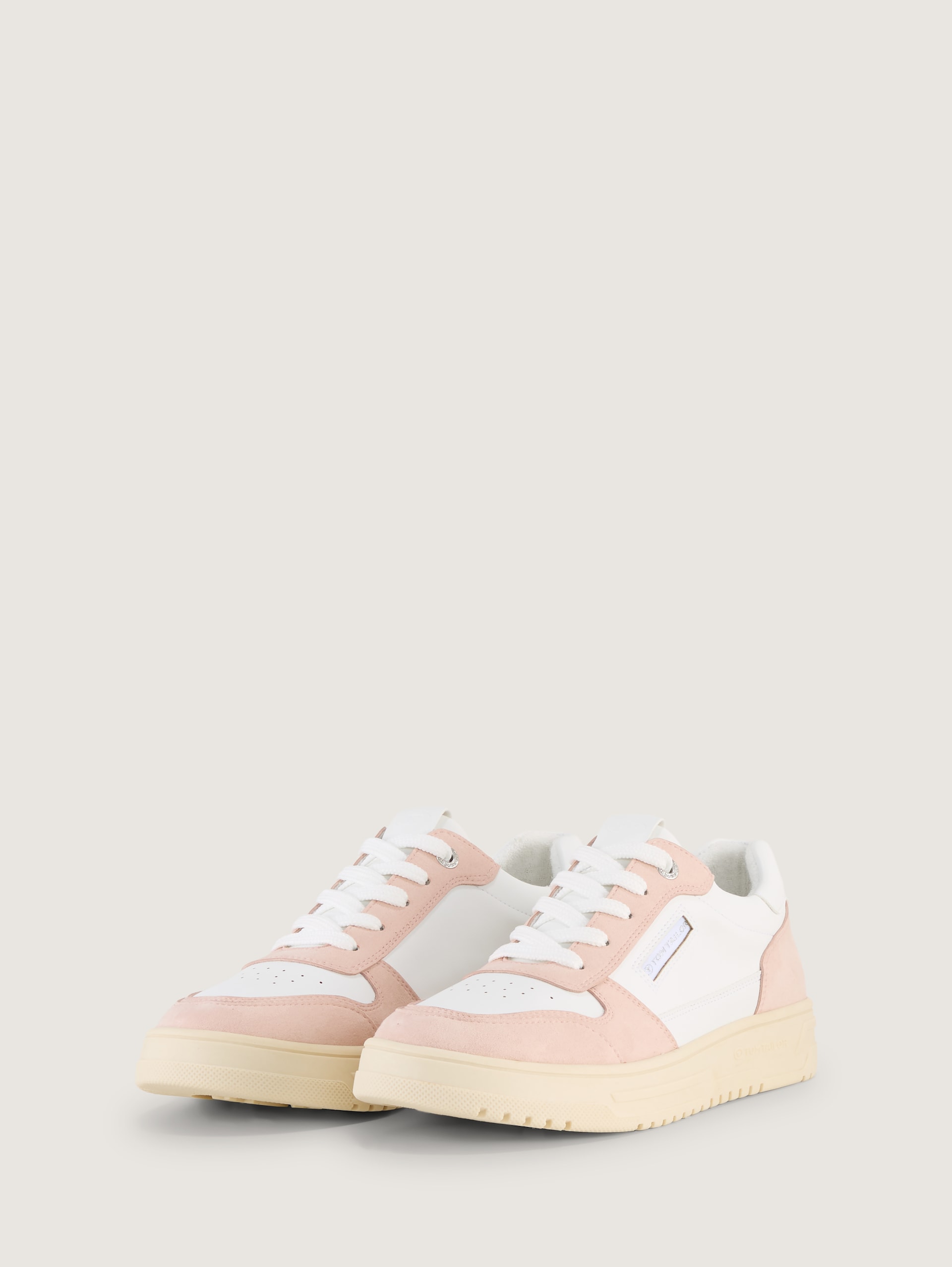 Sneakers met colourblocking - white-nude - zijaanzicht product