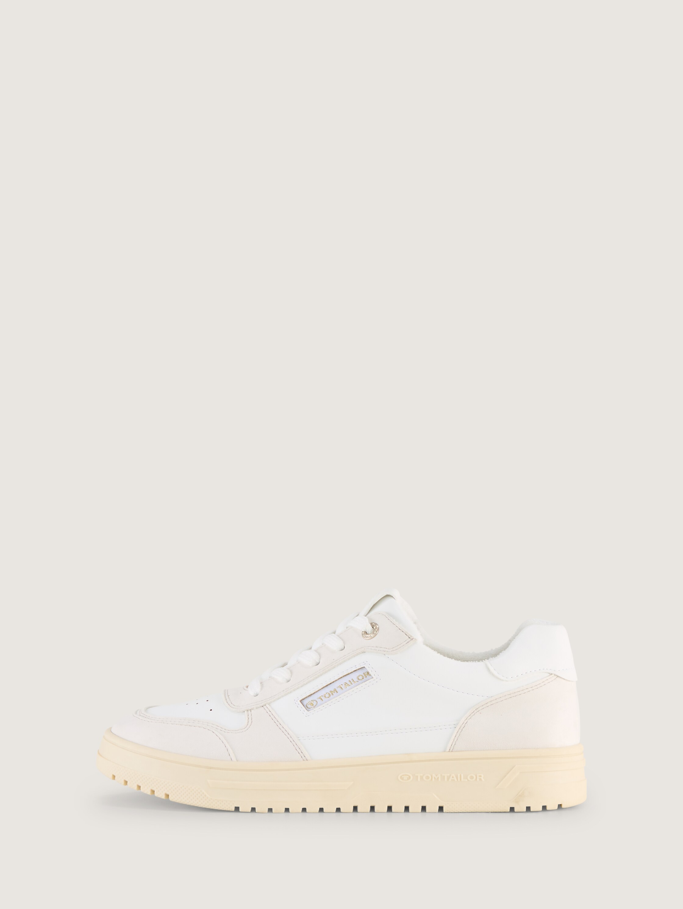 Baskets avec similicuir de qualité supérieure - whitecream - 