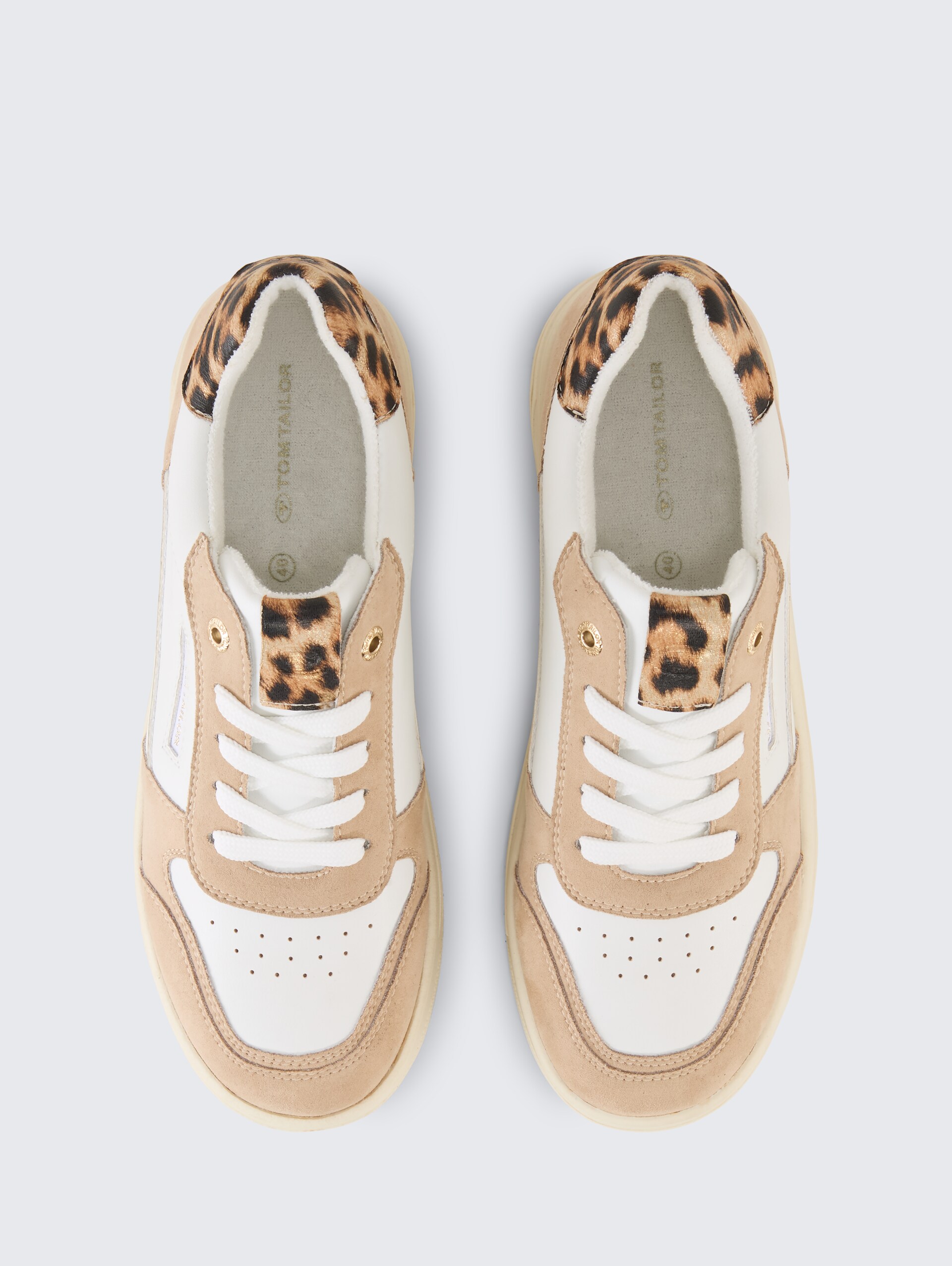 Sneakers met colourblocking - Sand-white - Bovenaanzicht product 