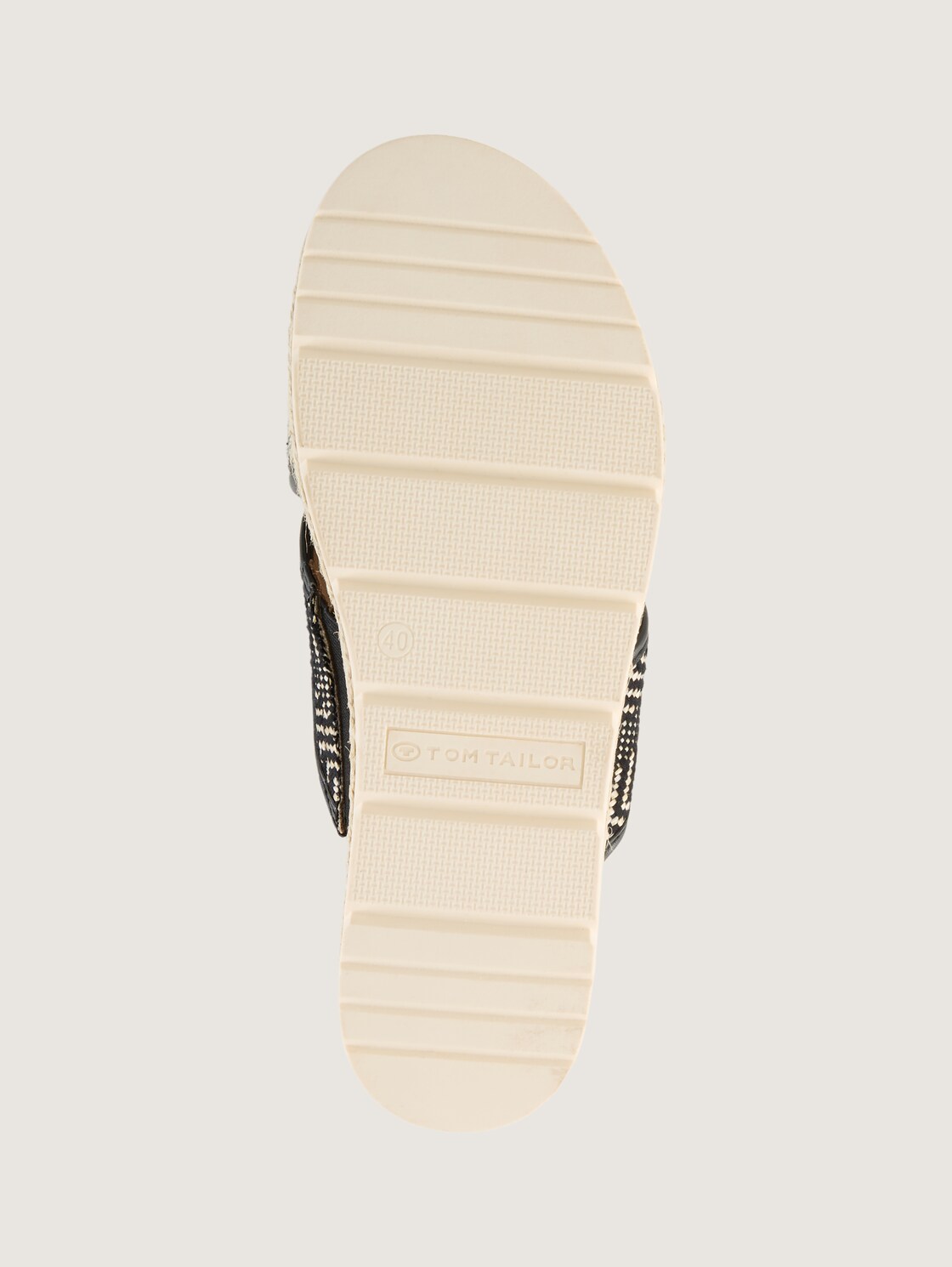 Sandalen mit Flechtmuster - black-beige - Produkt-Ansicht Sohle