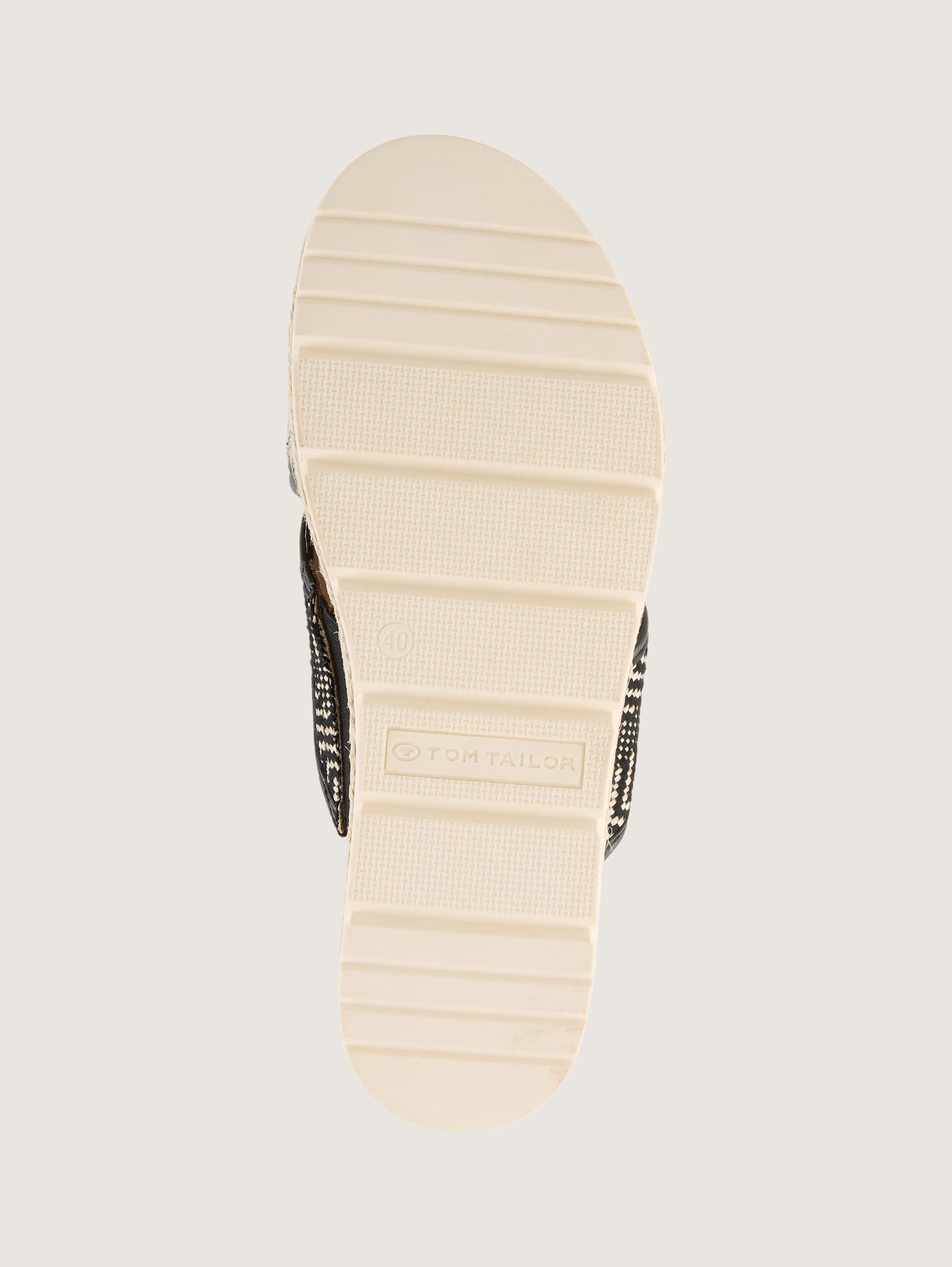 Sandalen met gevlochten patroon - black-beige - Productaanzicht zool 