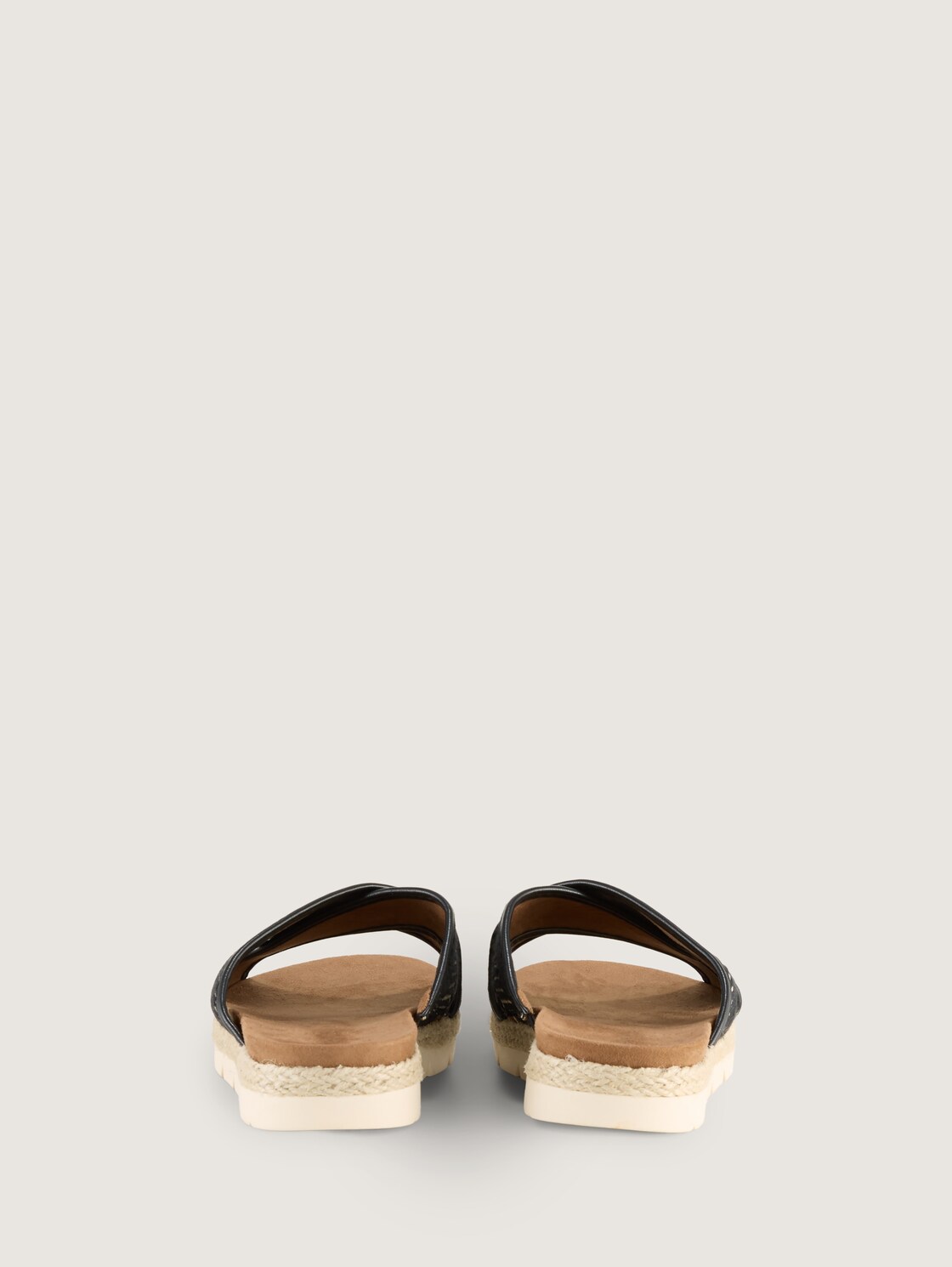 Sandalen mit Flechtmuster - black-beige - Produkt-Rückansicht