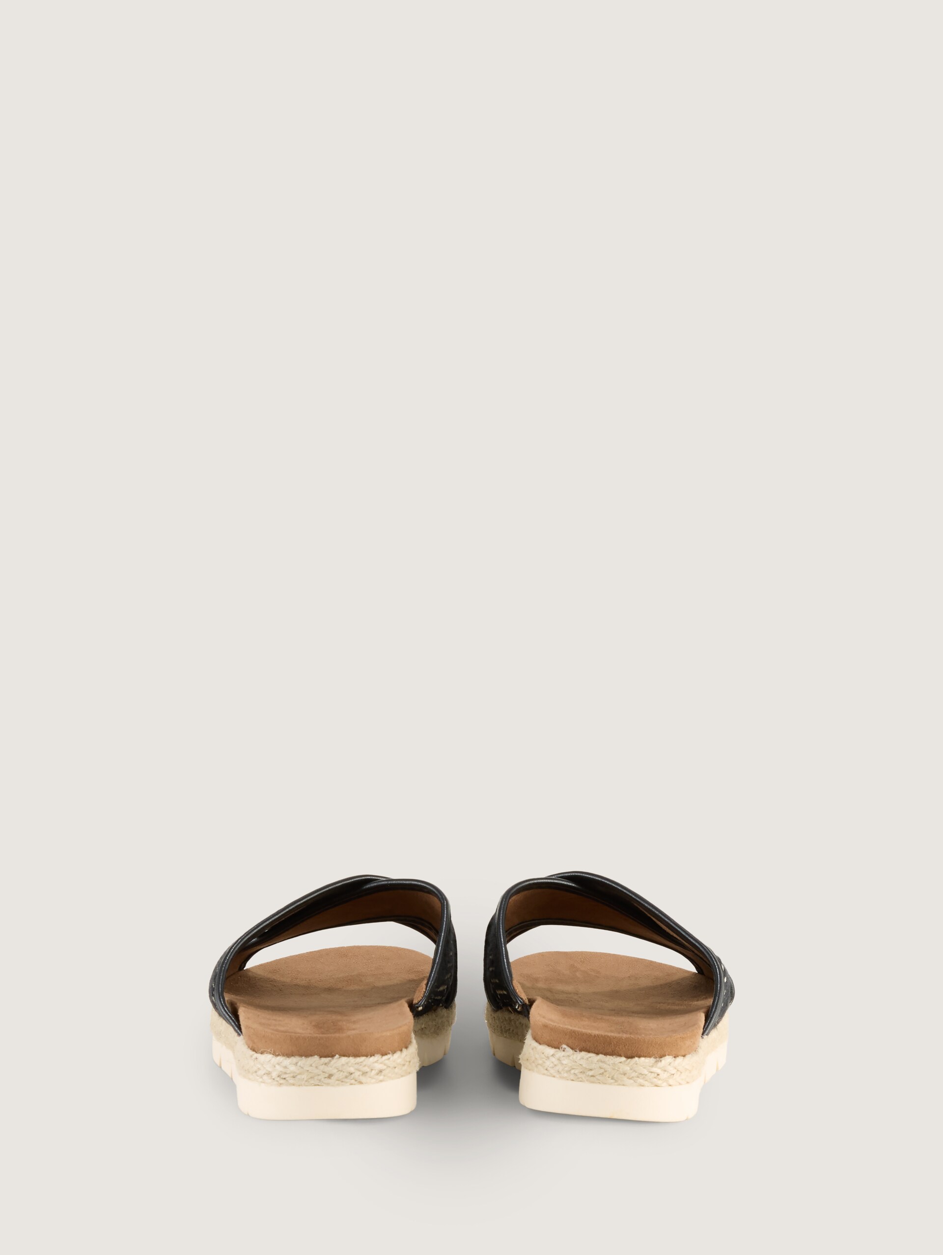 Sandalen met gevlochten patroon - black-beige - Achteraanzicht product