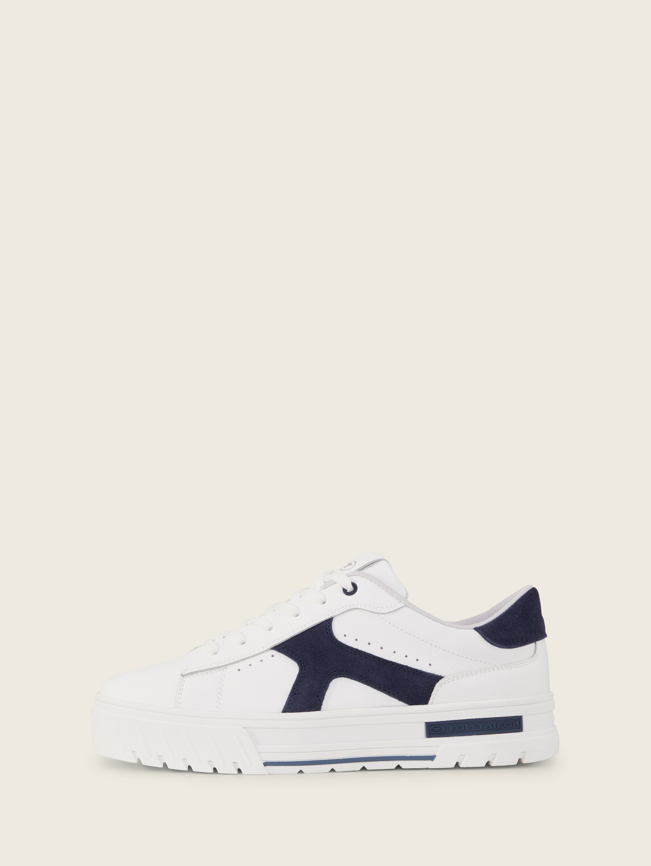 Leren sneaker - whitenavy -