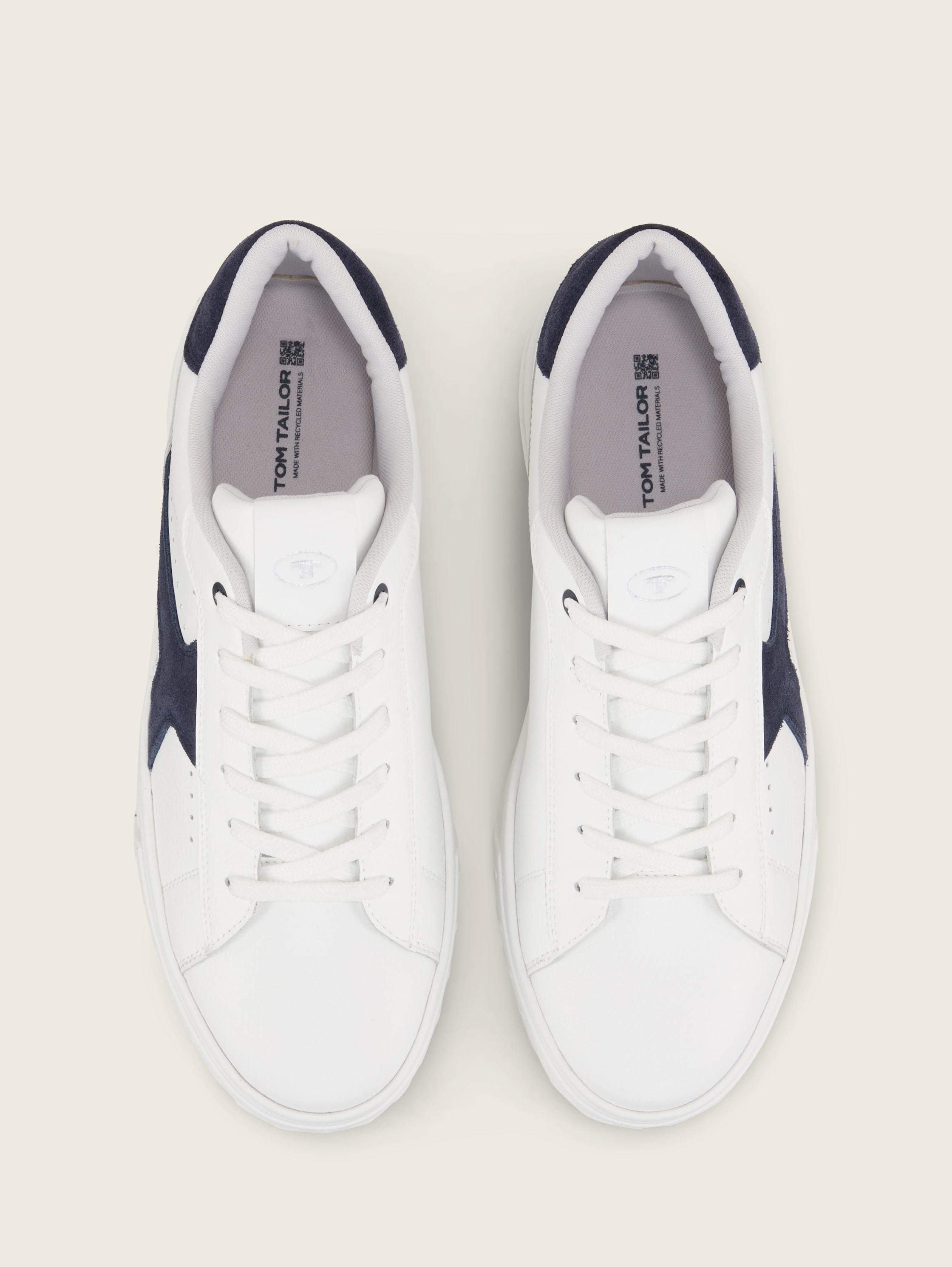 Leren sneaker - whitenavy -