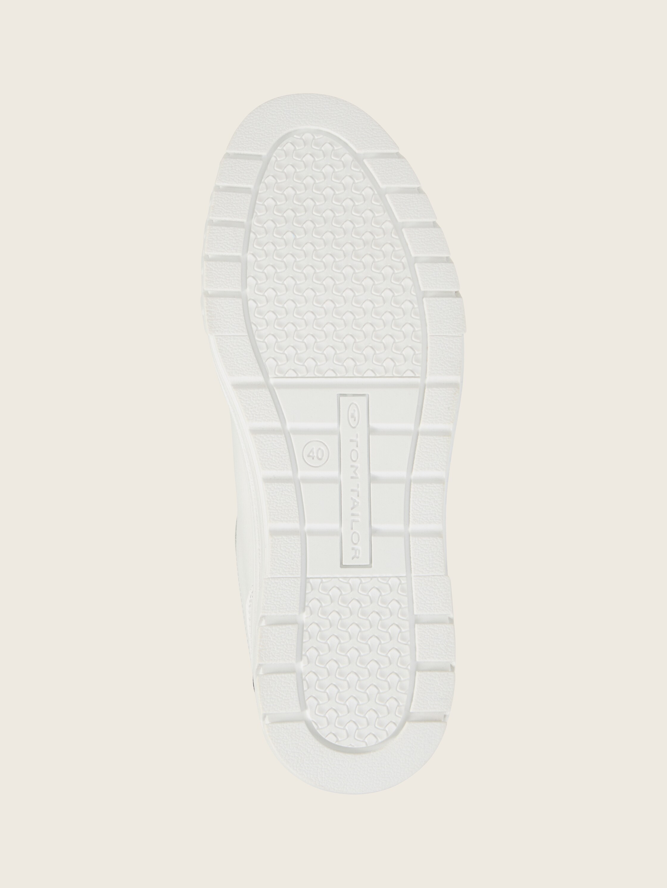 Leren sneaker - whitenavy -