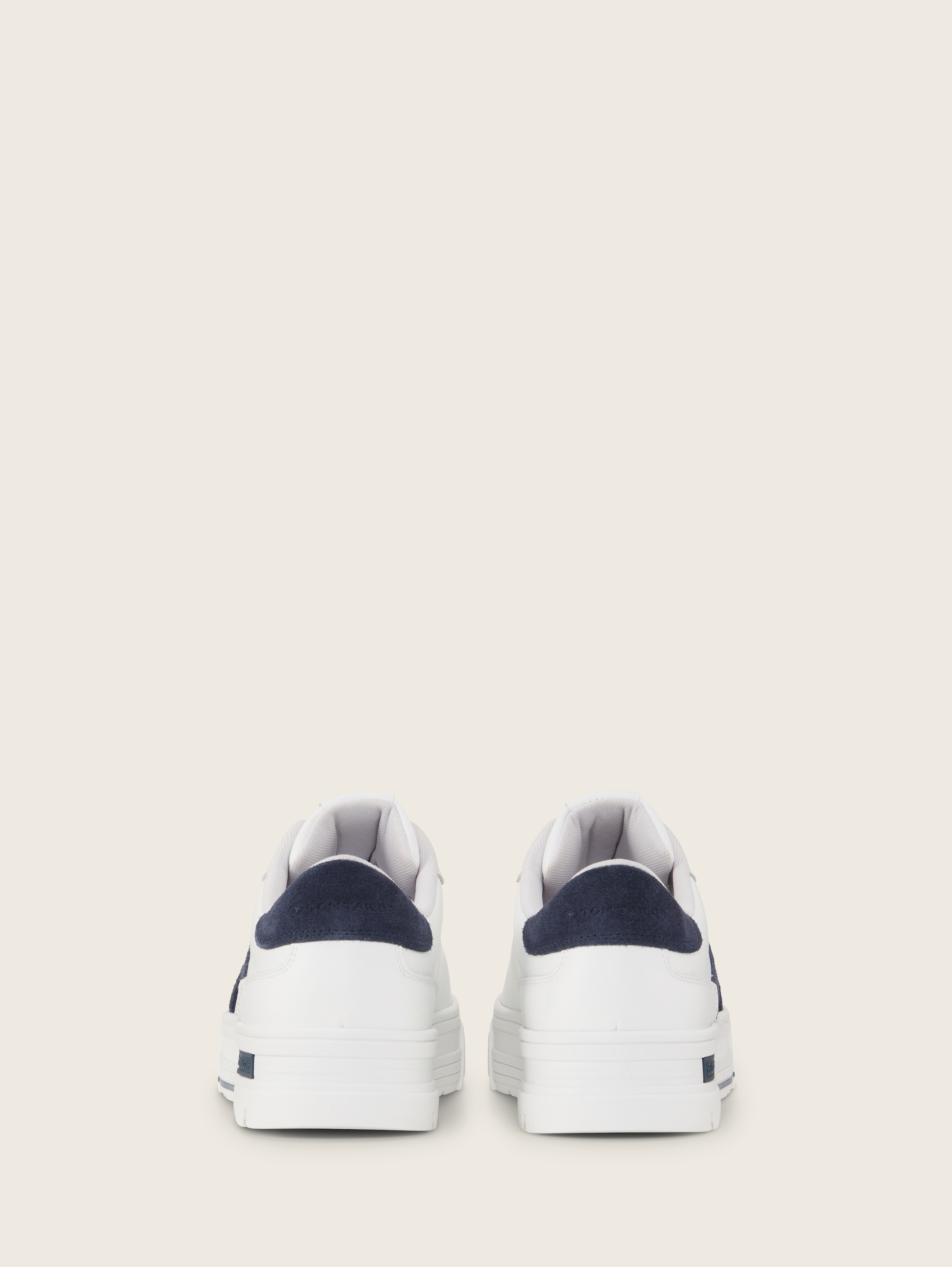 Leren sneaker - whitenavy -