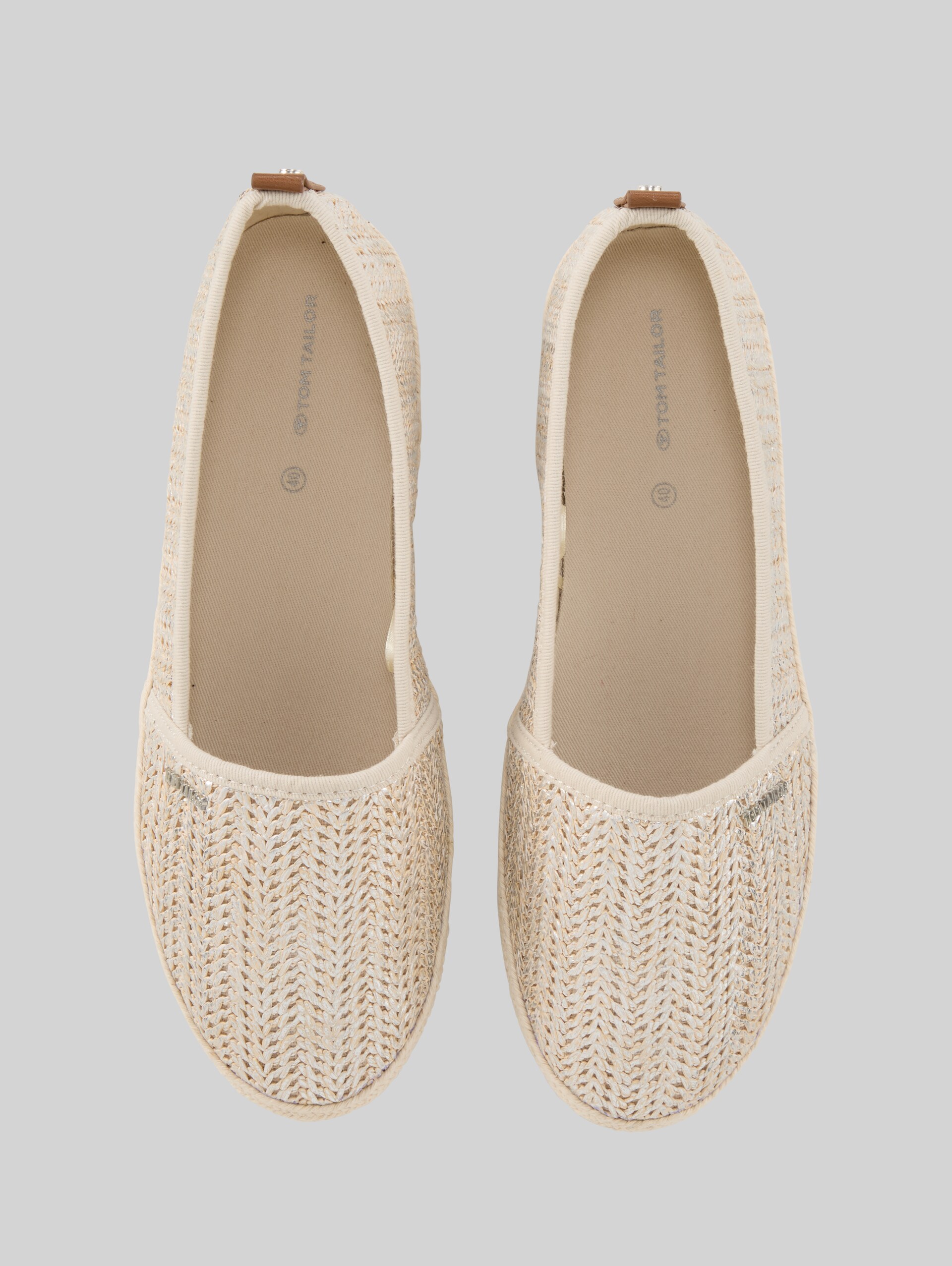 Espadrilles plates tressées - gold - Vue du produit du haut