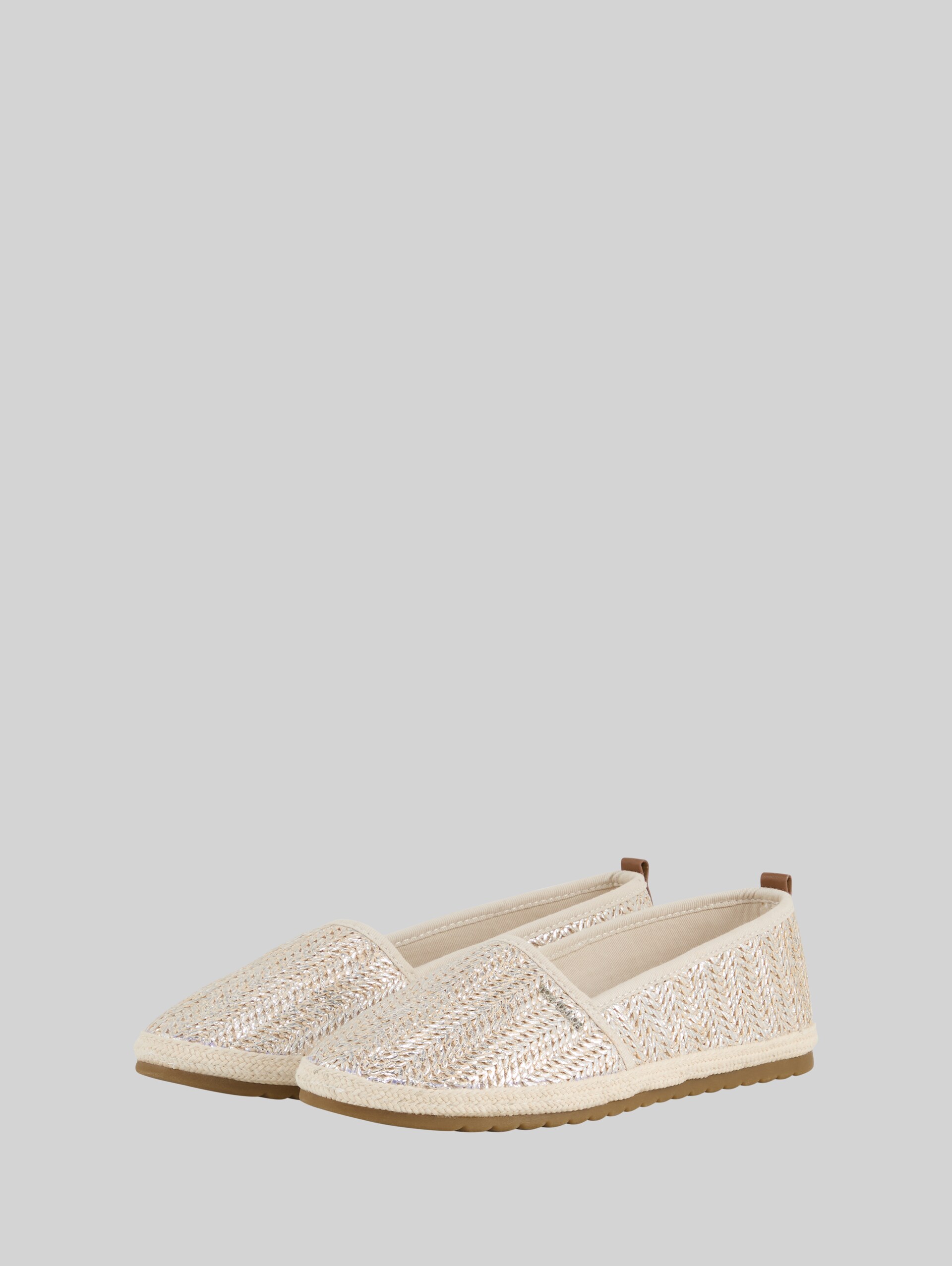 Espadrilles plates tressées - gold - vue latérale du produit