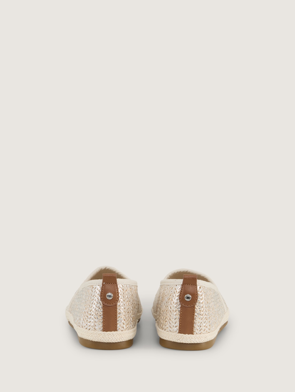 Flache Espadrilles in Flecht-Optik - gold - Produkt-Rückansicht