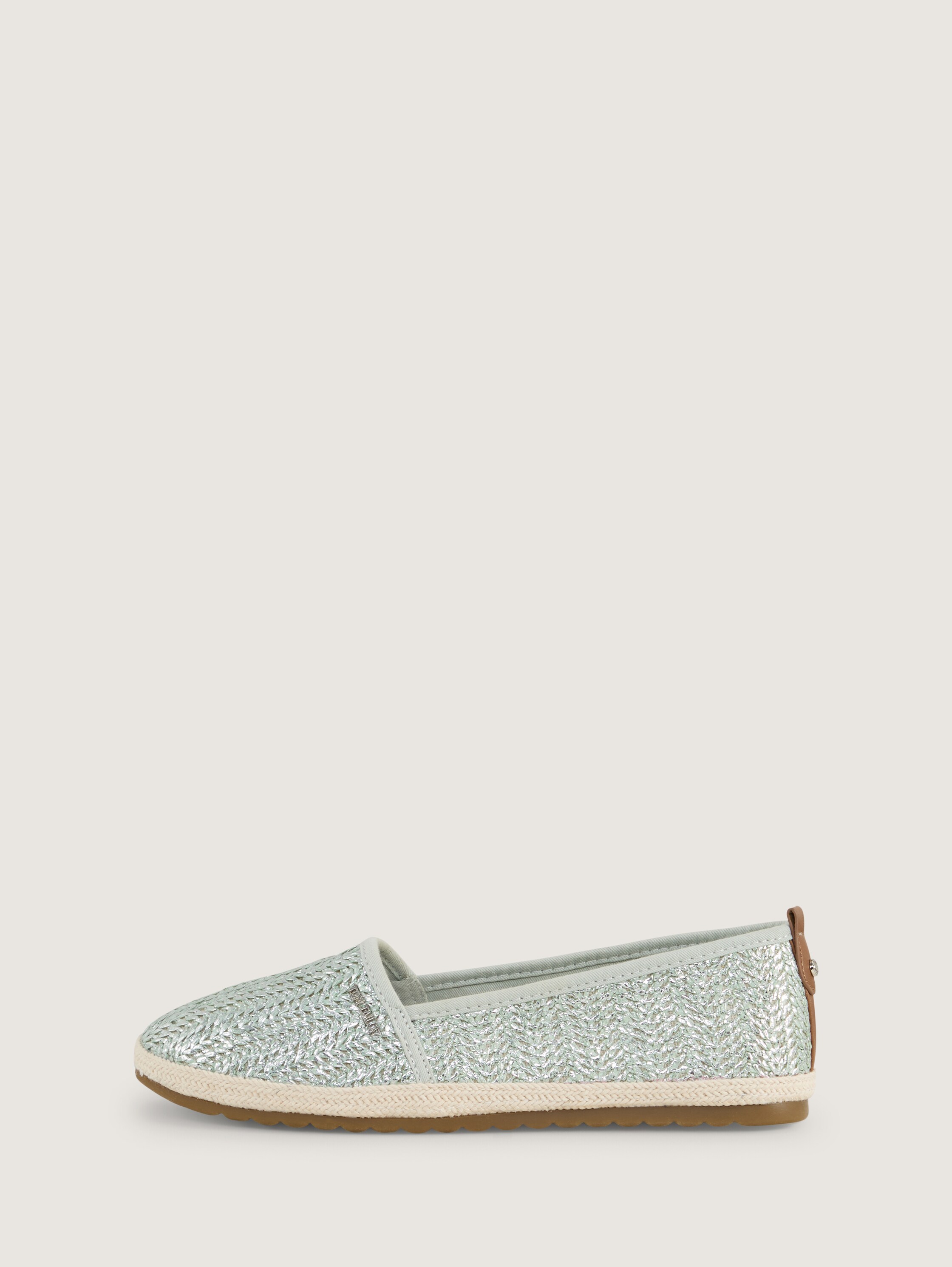 Flache Espadrilles in Flecht-Optik - mint - 
