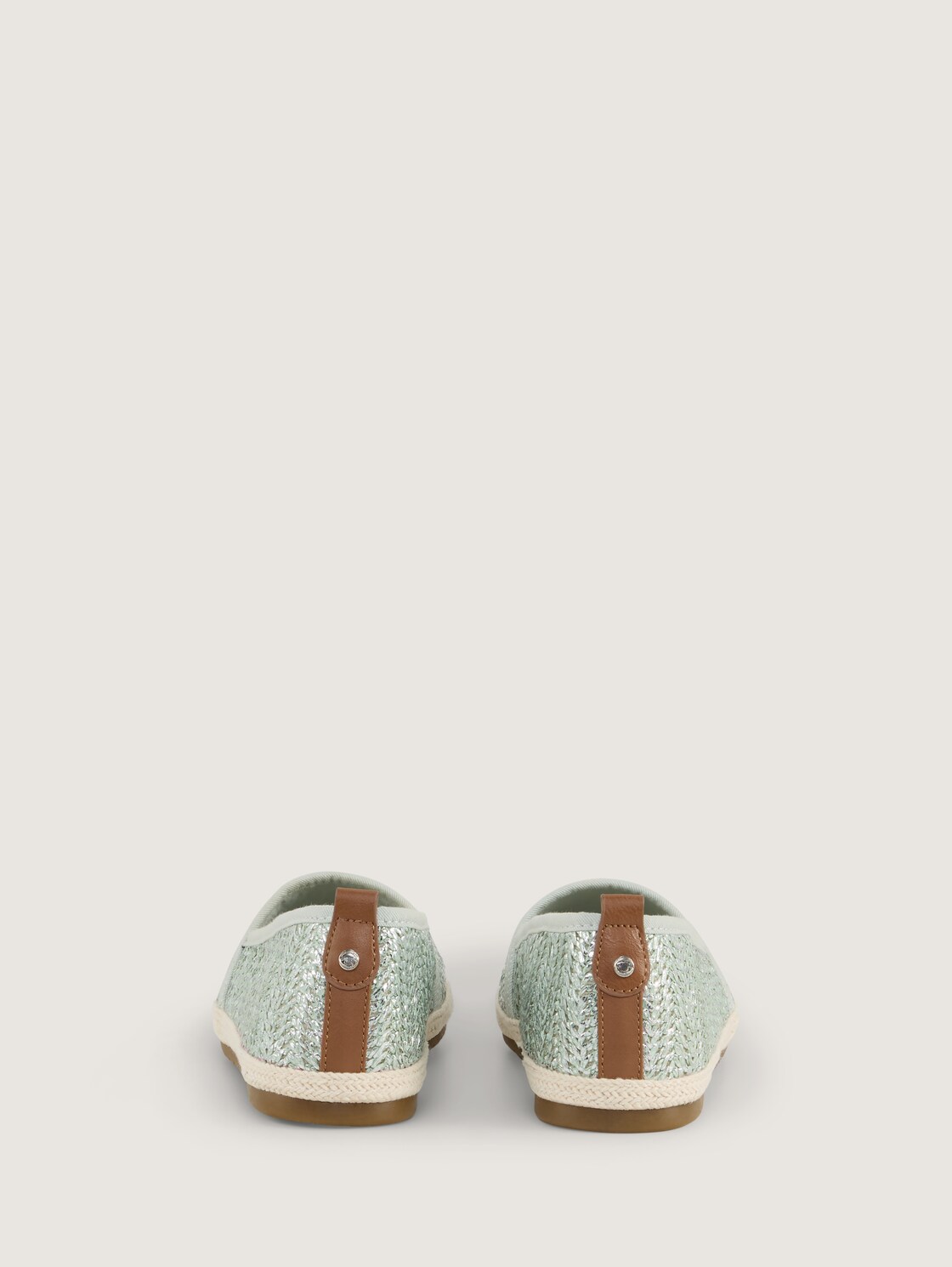 Flat espadrilles with a woven look - mint - Product rear view