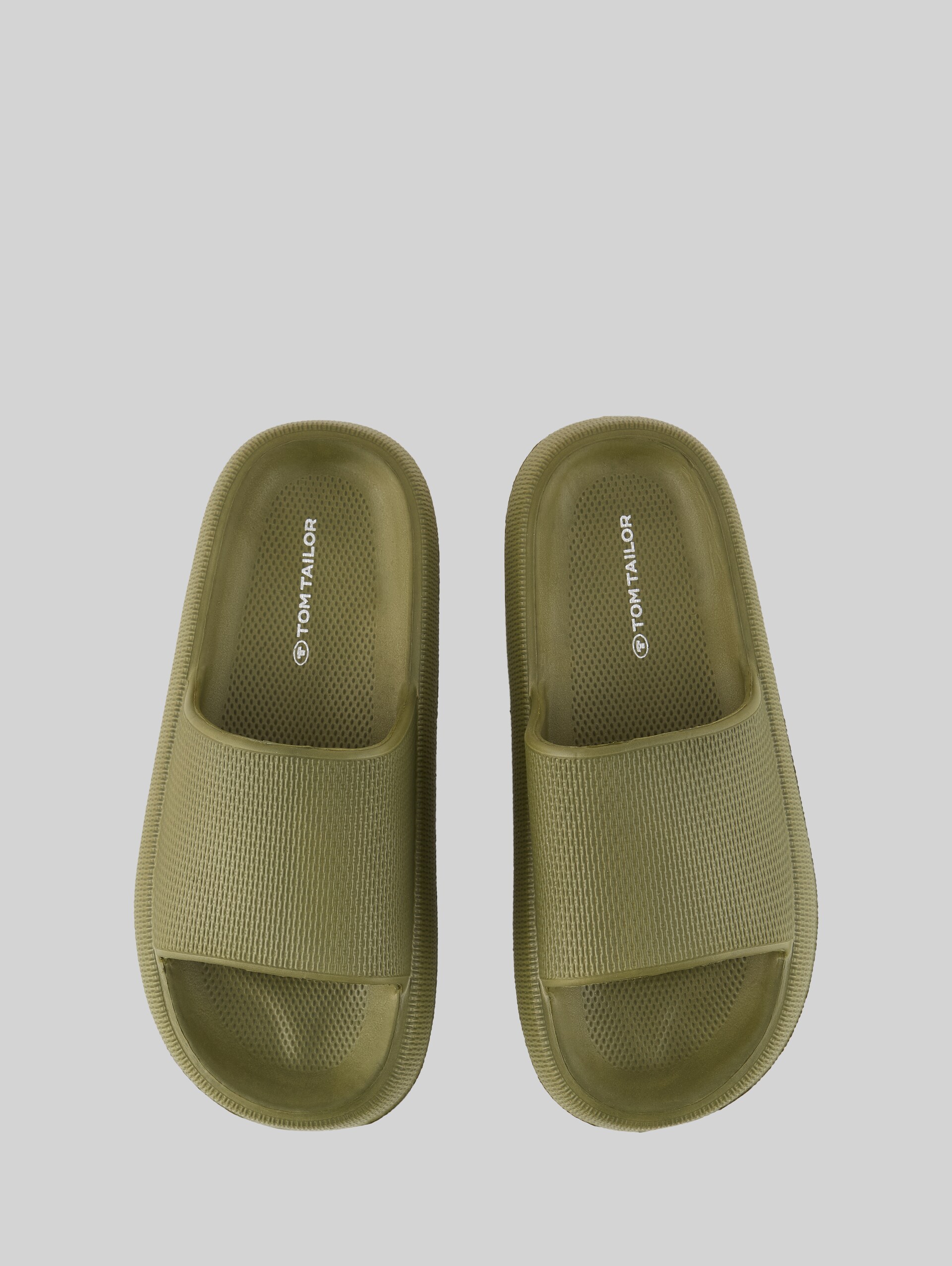 Muiltjes met plateauhak - green - Bovenaanzicht product 