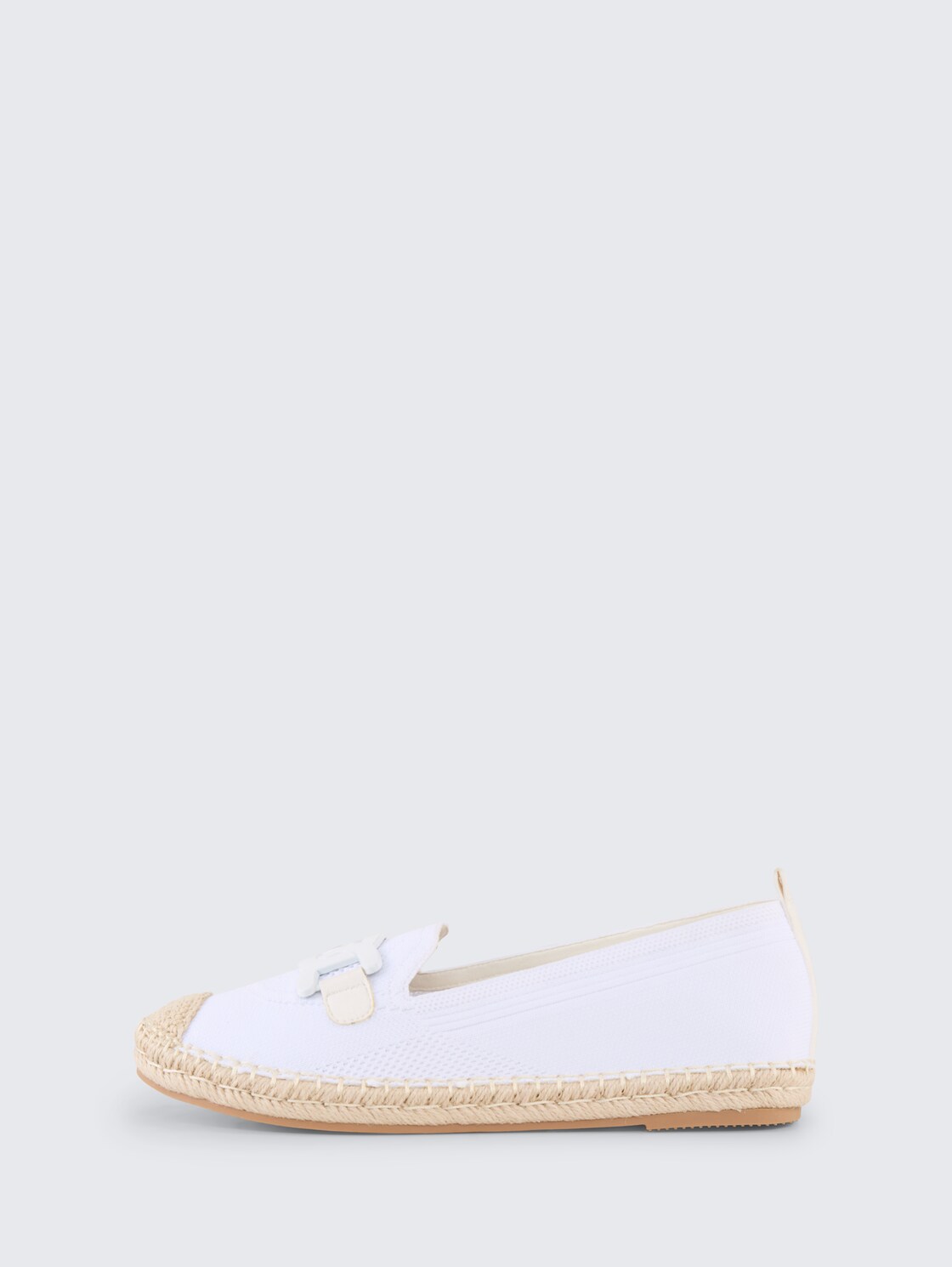 Flache Espadrilles mit Kontrastnähten - white - seitliche Produkt-Ansicht