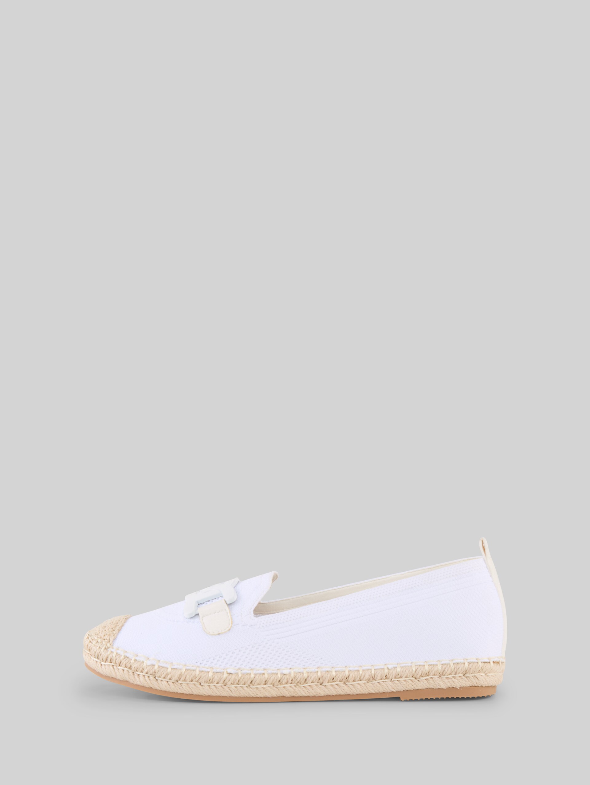 Flat espadrilles with contrasting stitching - white - Product detail view