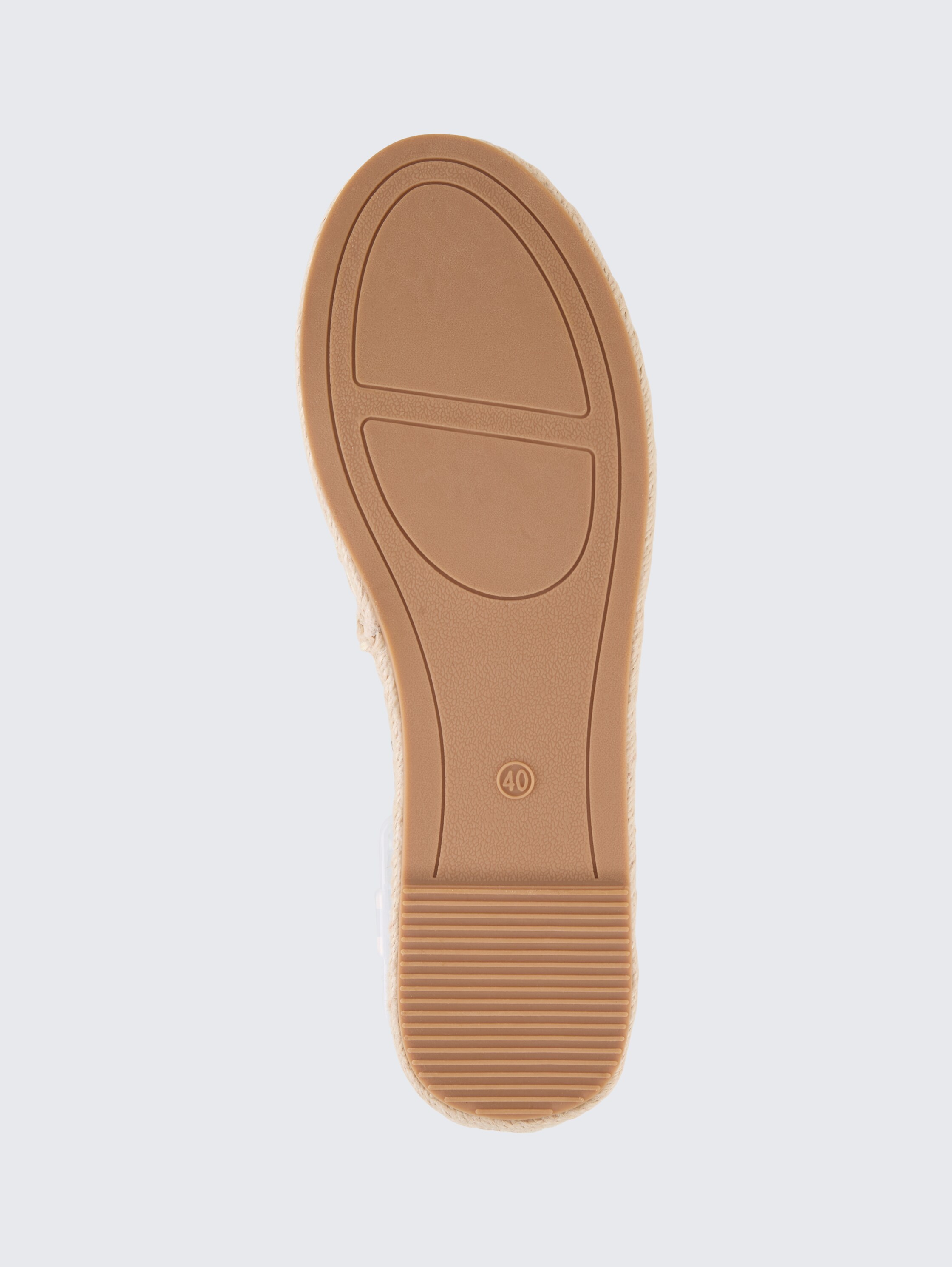 Flache Espadrilles mit Kontrastnähten - white - Produkt-Ansicht Sohle