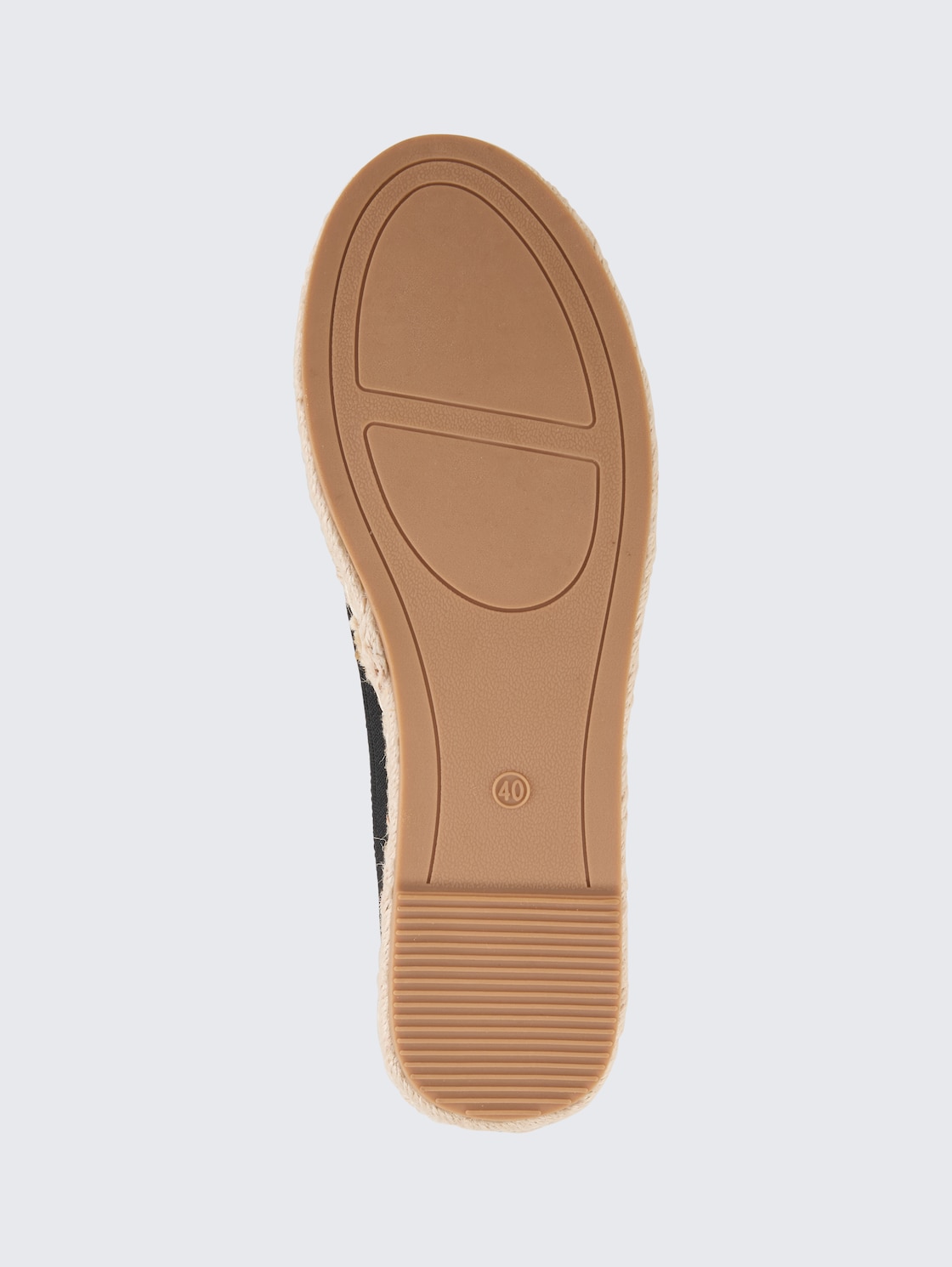 Flache Espadrilles mit Kontrastnähten - black - Produkt-Ansicht Sohle