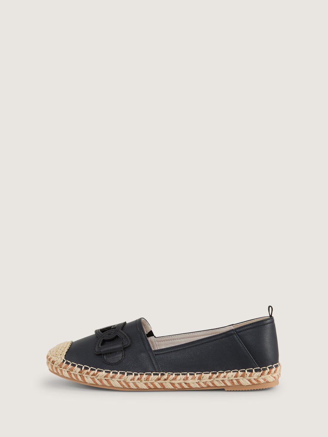 Flache Espadrilles mit Kontrastnähten - navy - seitliche Produkt-Ansicht