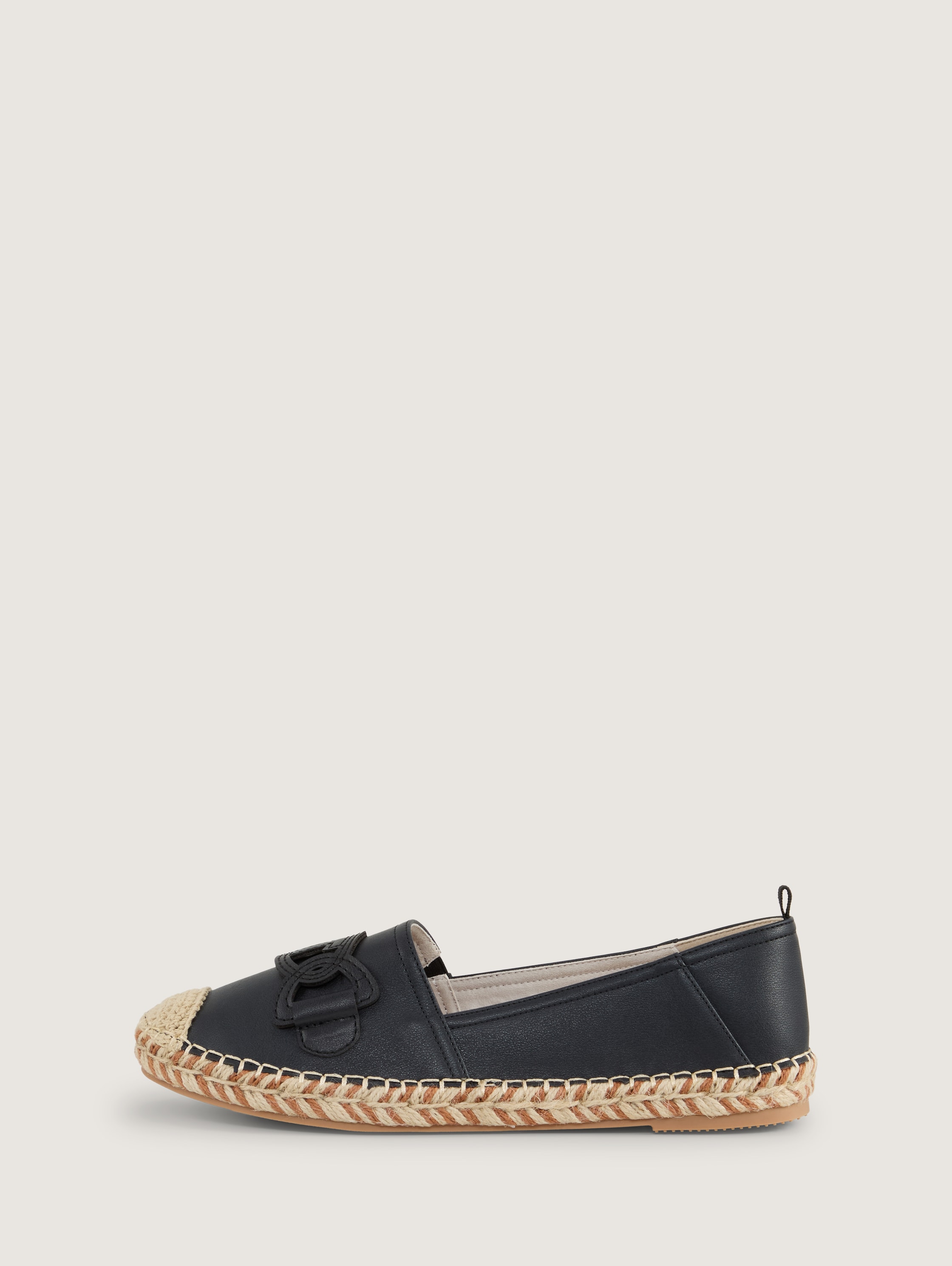 Flache Espadrilles mit Kontrastnähten - navy - seitliche Produkt-Ansicht