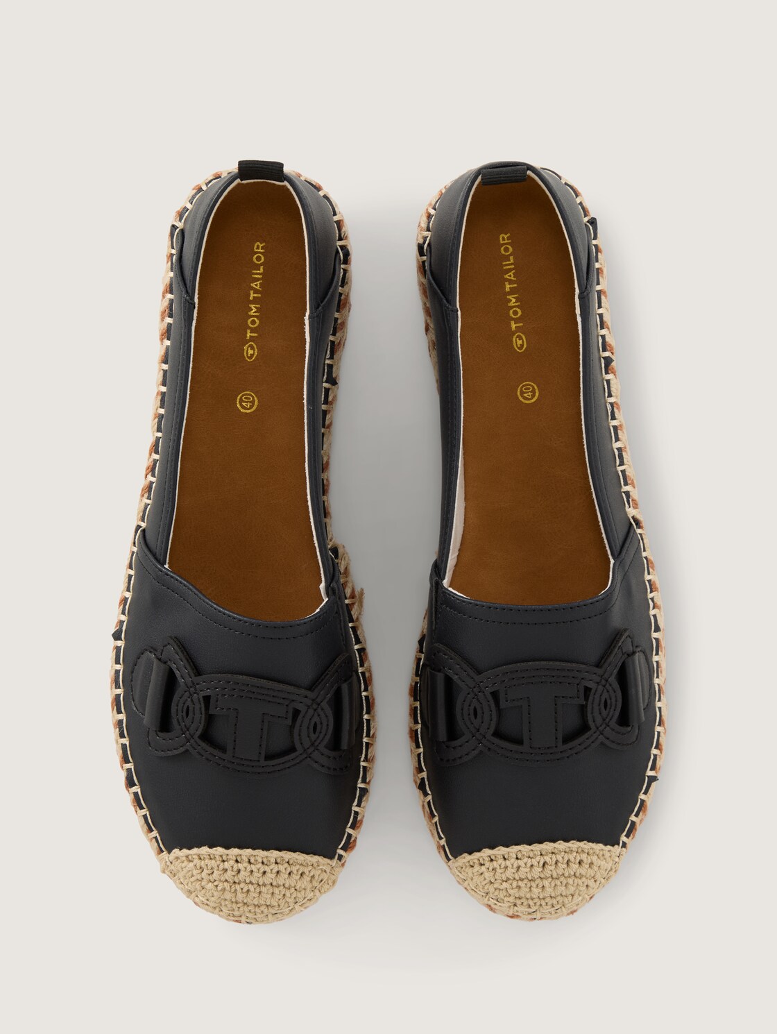 Flache Espadrilles mit Kontrastnähten - navy - Produkt-Ansicht von oben 