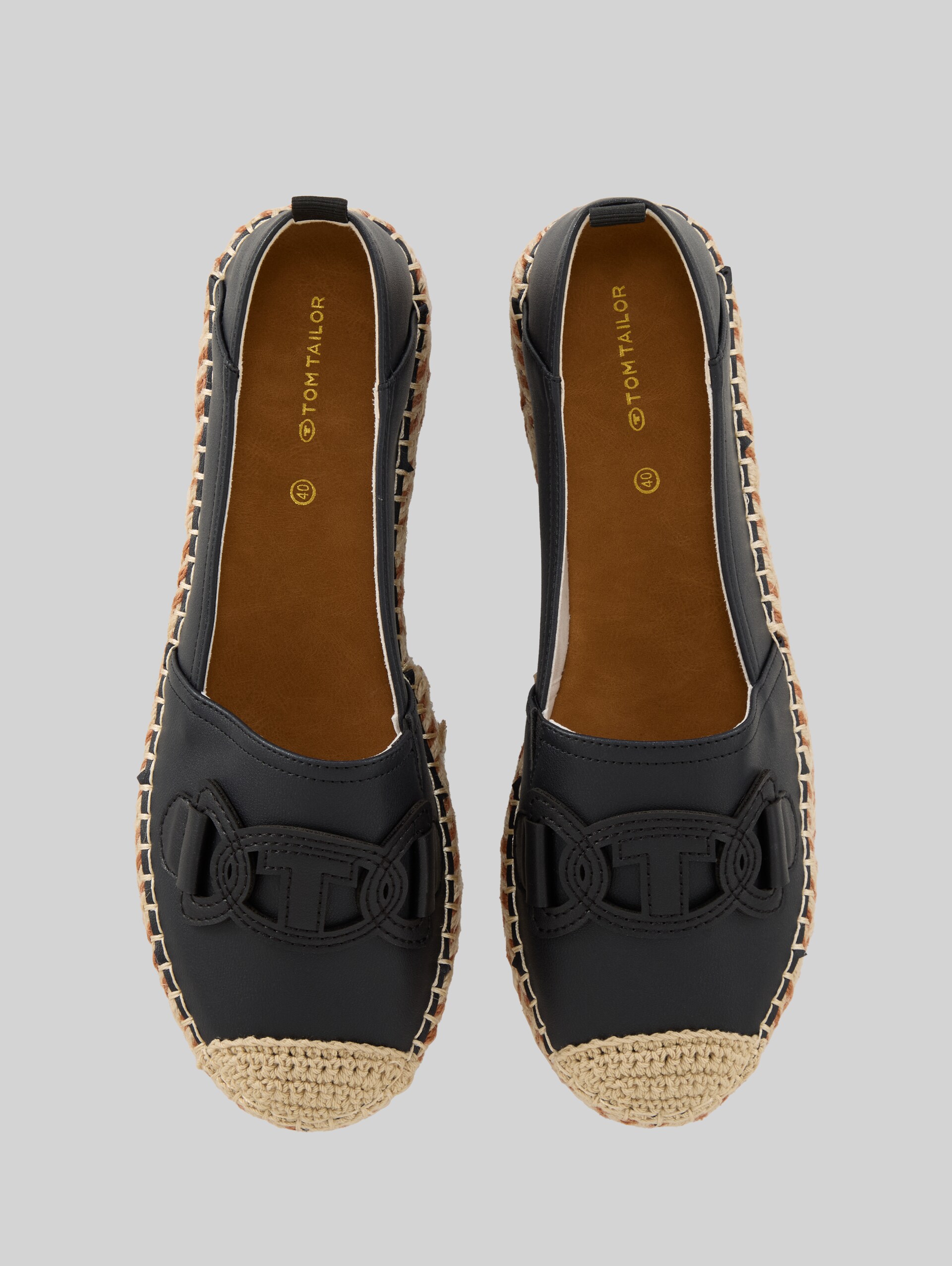 Espadrilles plates avec coutures contrastées - navy - Vue du produit du haut