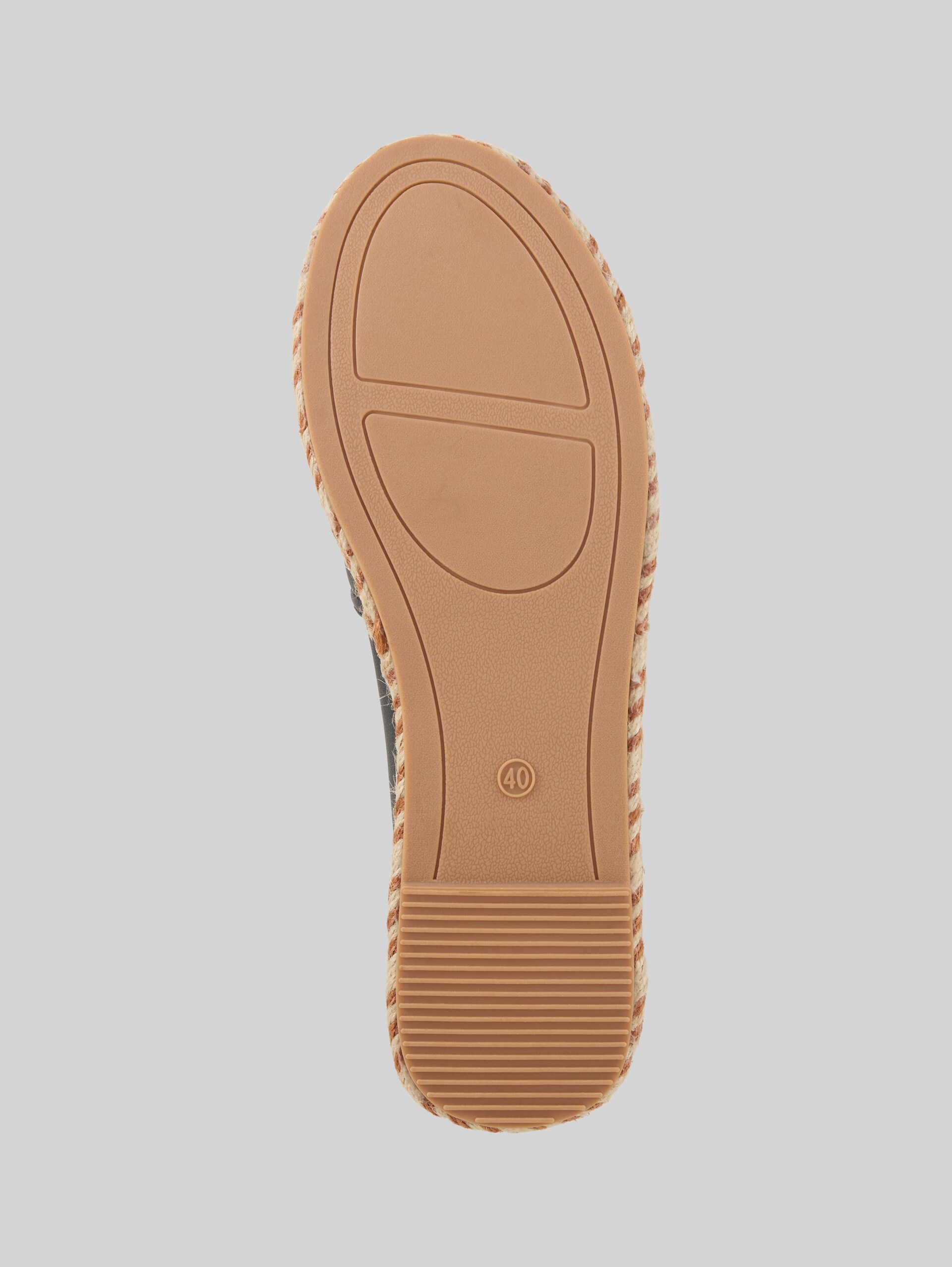 Espadrilles plates avec coutures contrastées - navy - Vue du produit semelle 