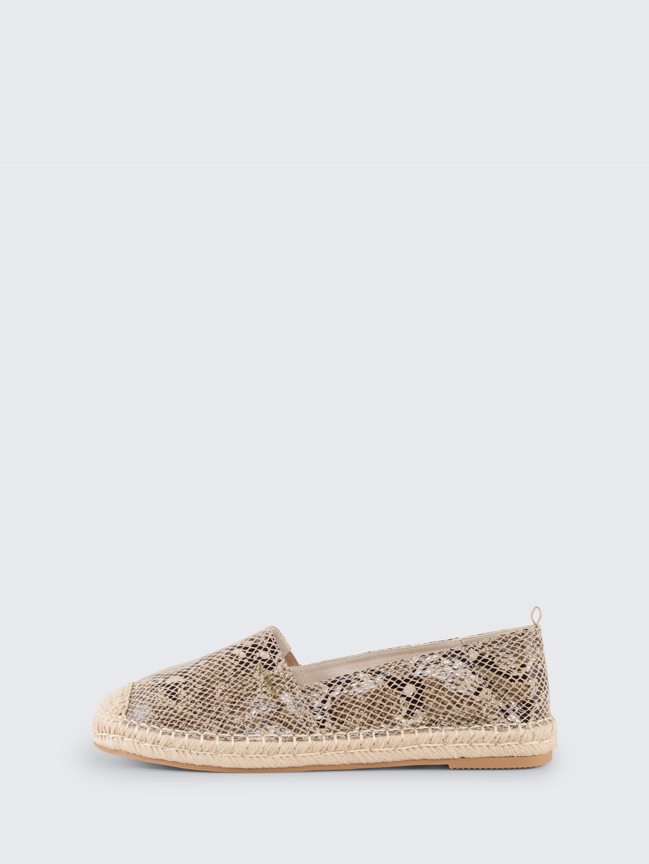 Flache Espadrilles mit Animal-Print - beige multi - seitliche Produkt-Ansicht