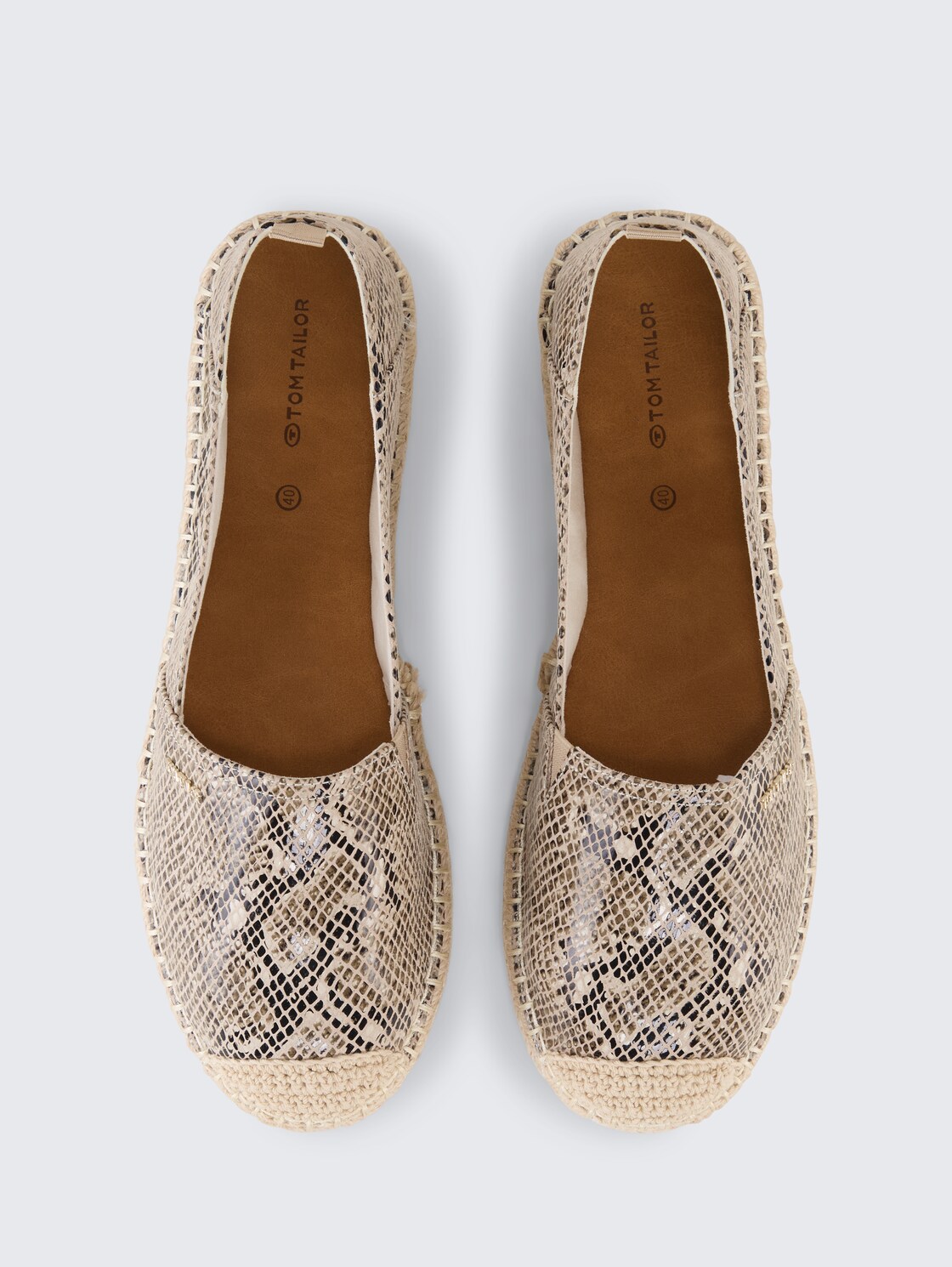 Flache Espadrilles mit Animal-Print - beige multi - Produkt-Ansicht von oben 