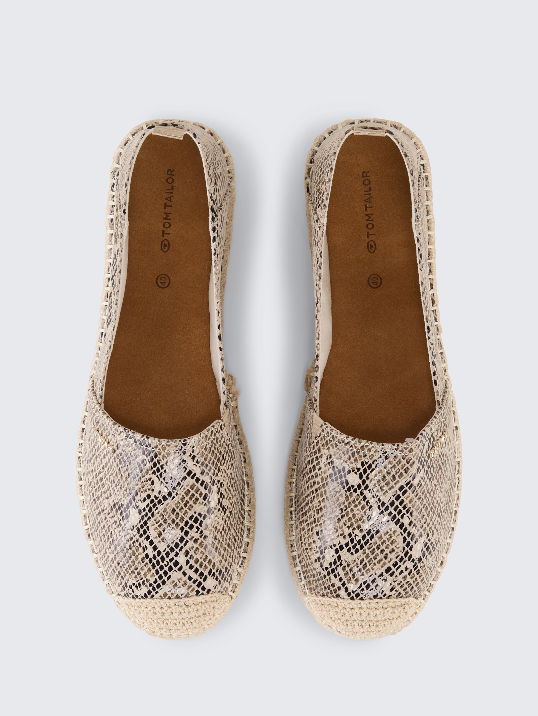 Flache Espadrilles mit Animal-Print - beige multi - Produkt-Ansicht von oben 