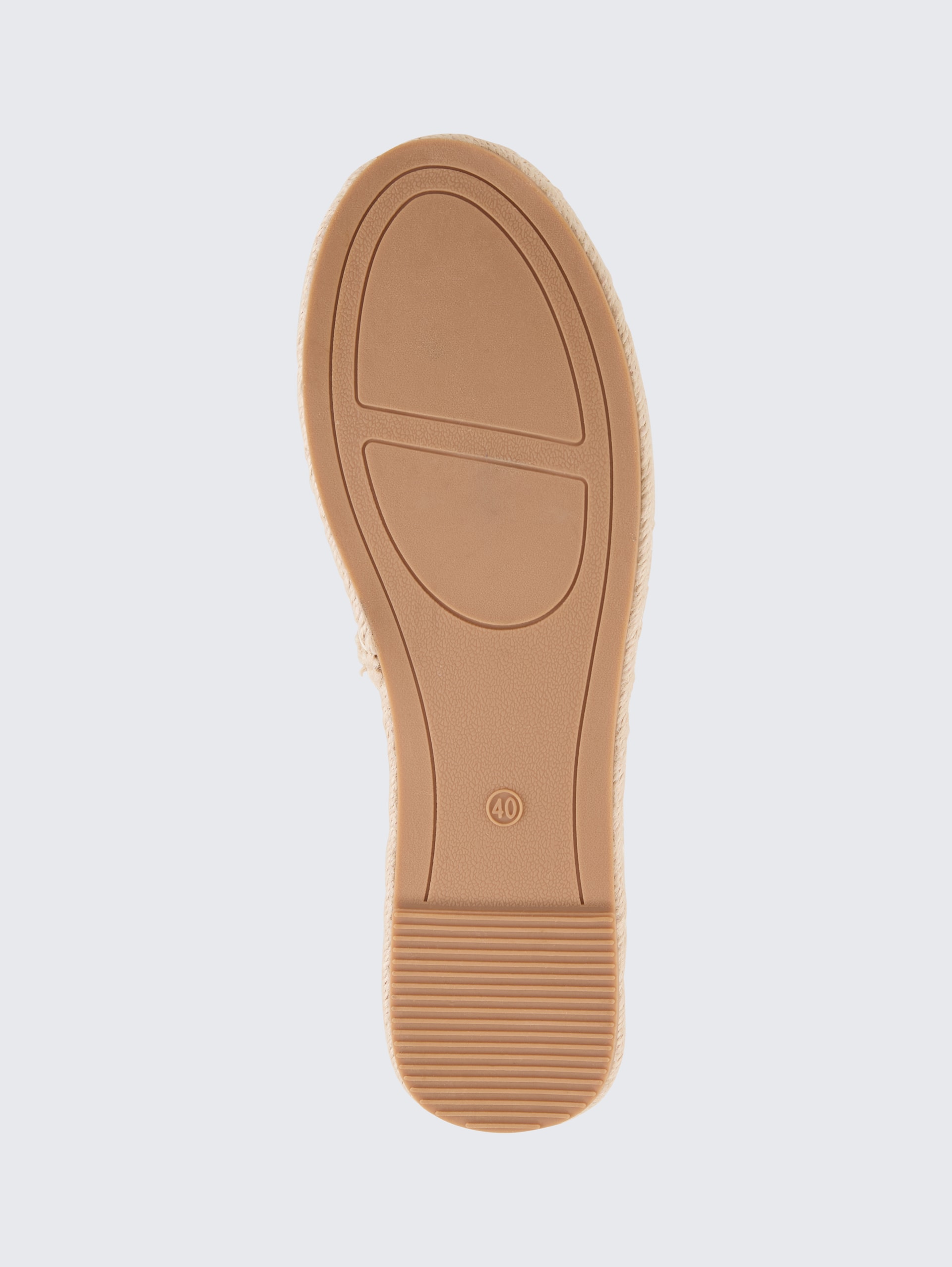 Flache Espadrilles mit Animal-Print - beige multi - Produkt-Ansicht Sohle