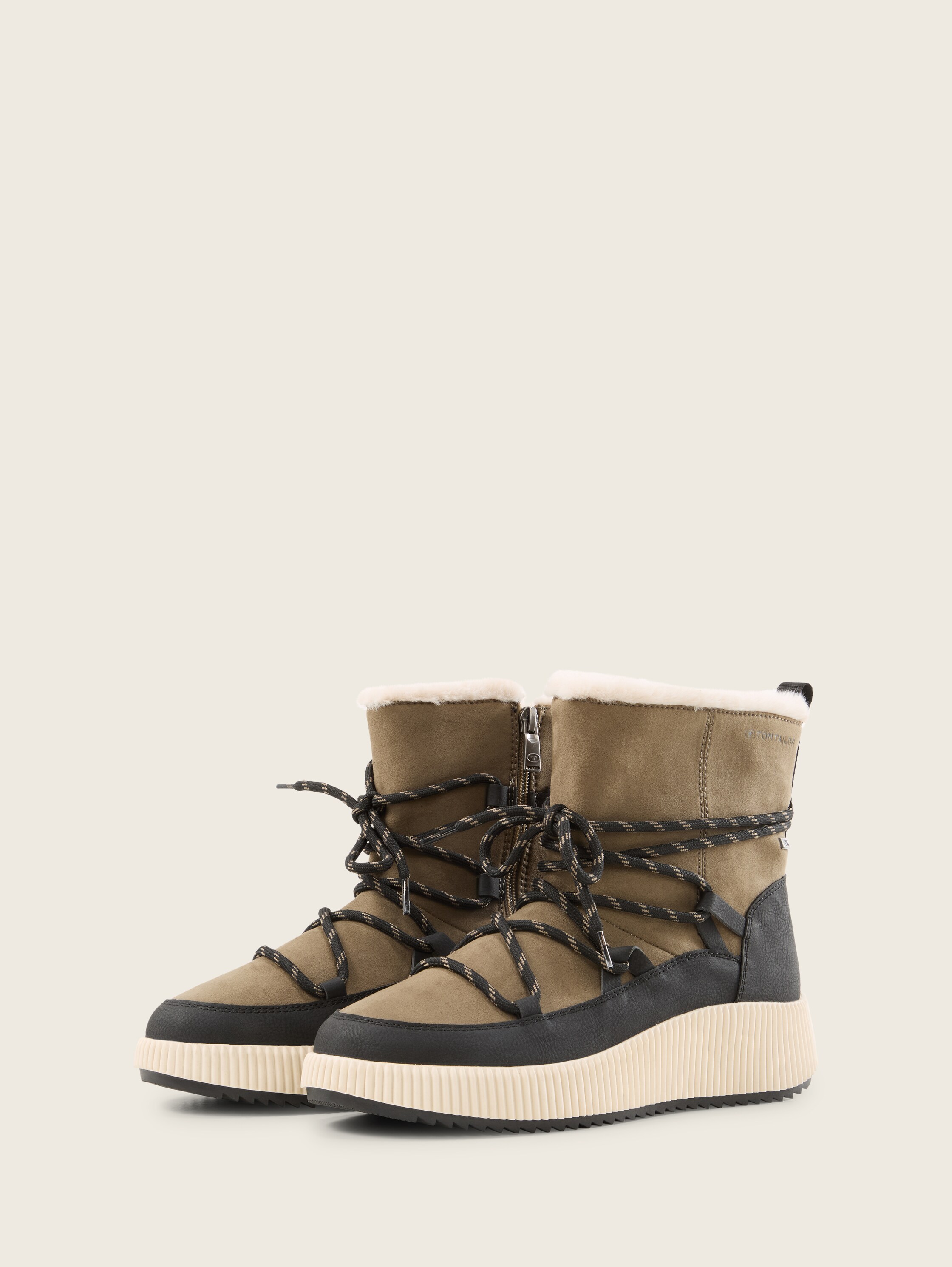 Gefütterte Stiefeletten - blackkhaki - 