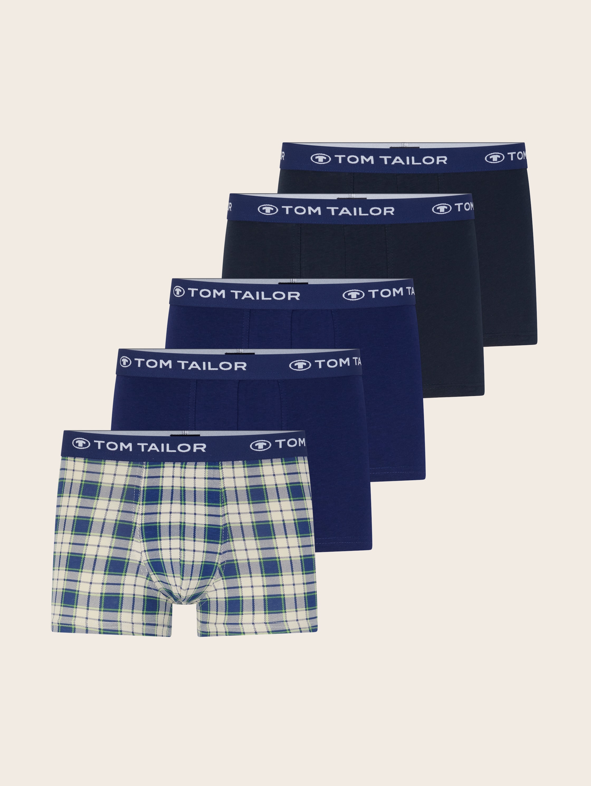 Heupbroeken in een verpakking van 5 met geweven tailleband - blue-light allover - Product vooraanzicht