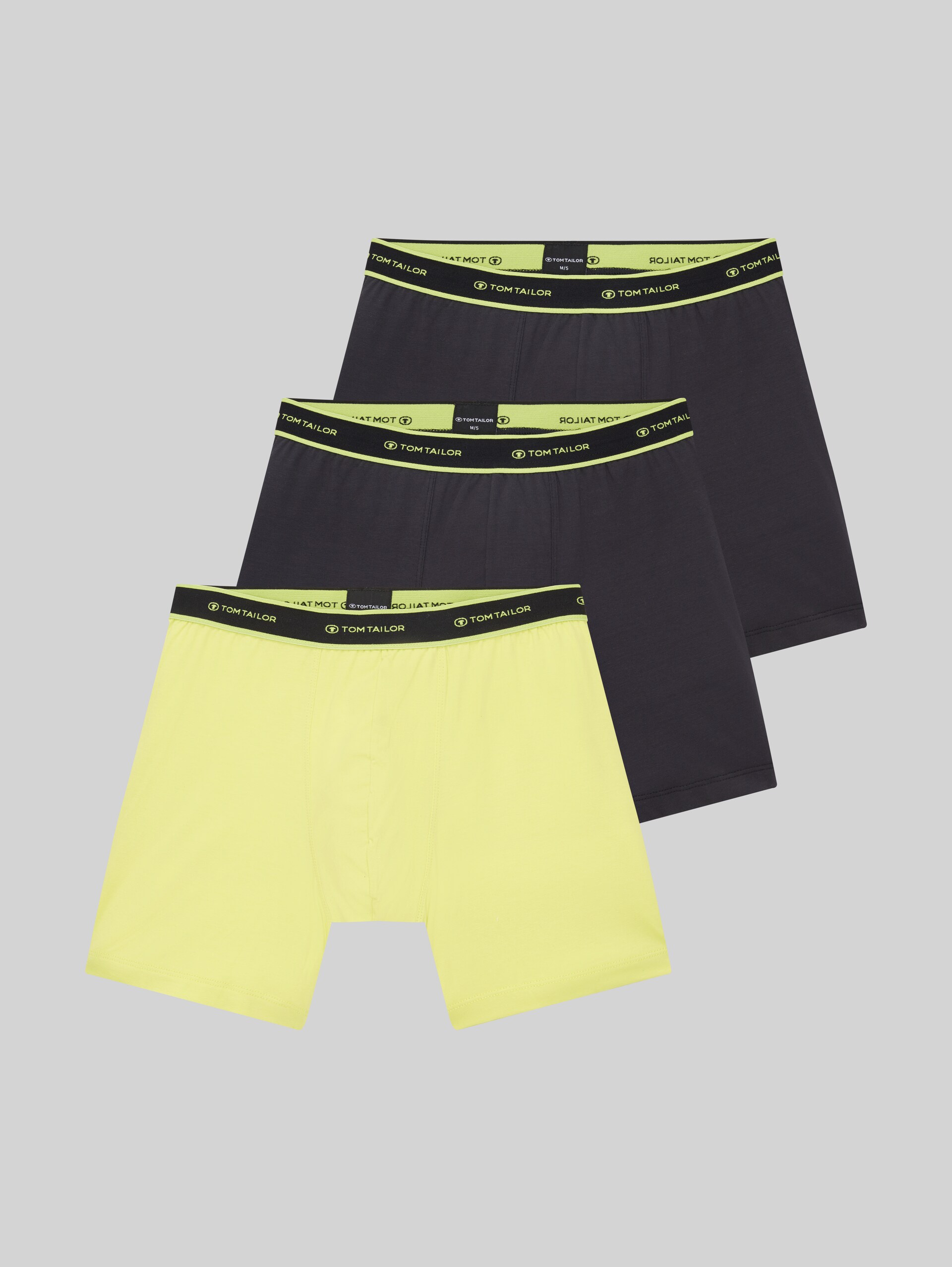 Medium-length boxer shorts in a 3-pack - gelb-dunkel-uni