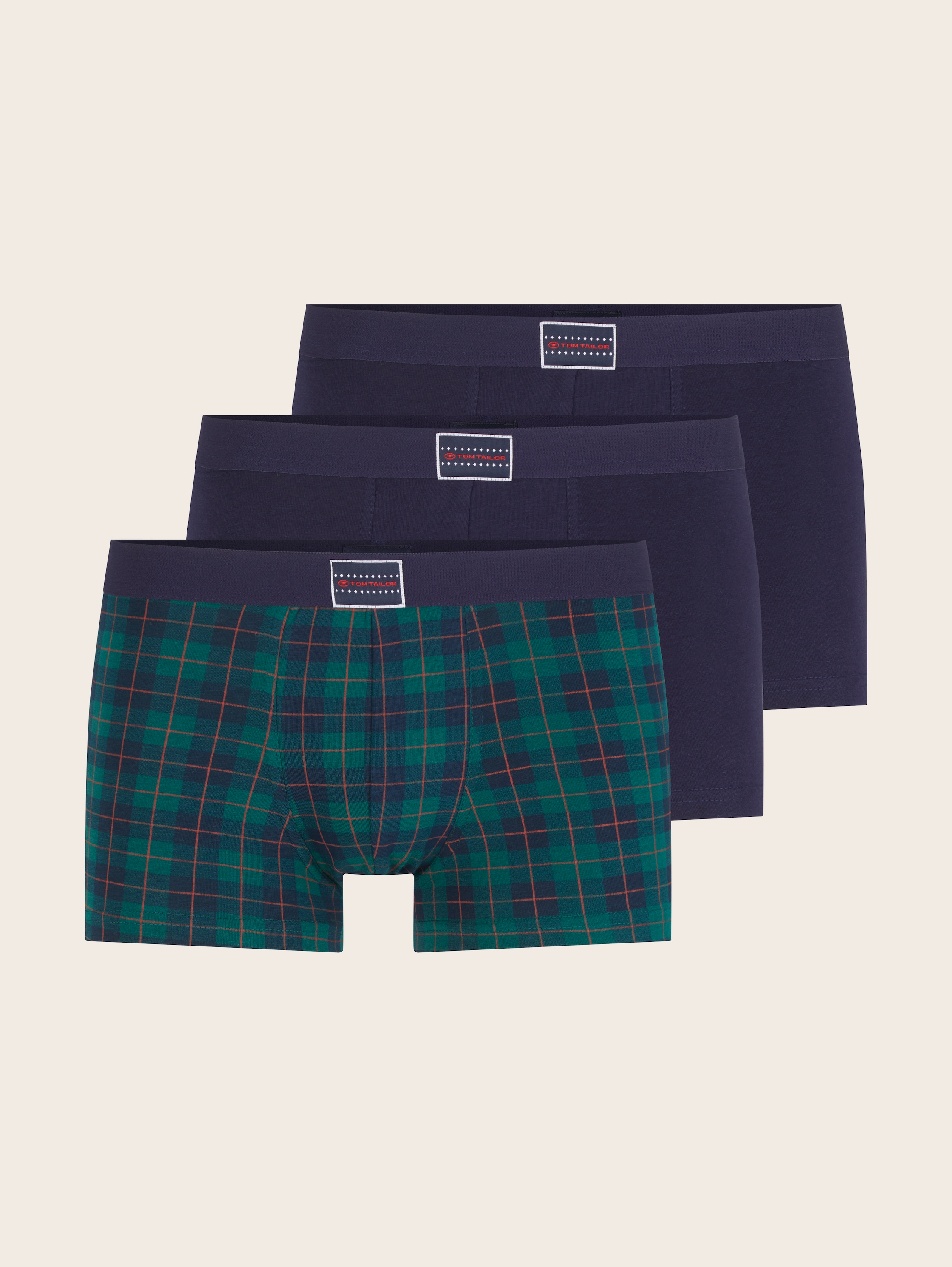 Hip Pants in een verpakking van 3 stuks - green-dark-check - Product vooraanzicht