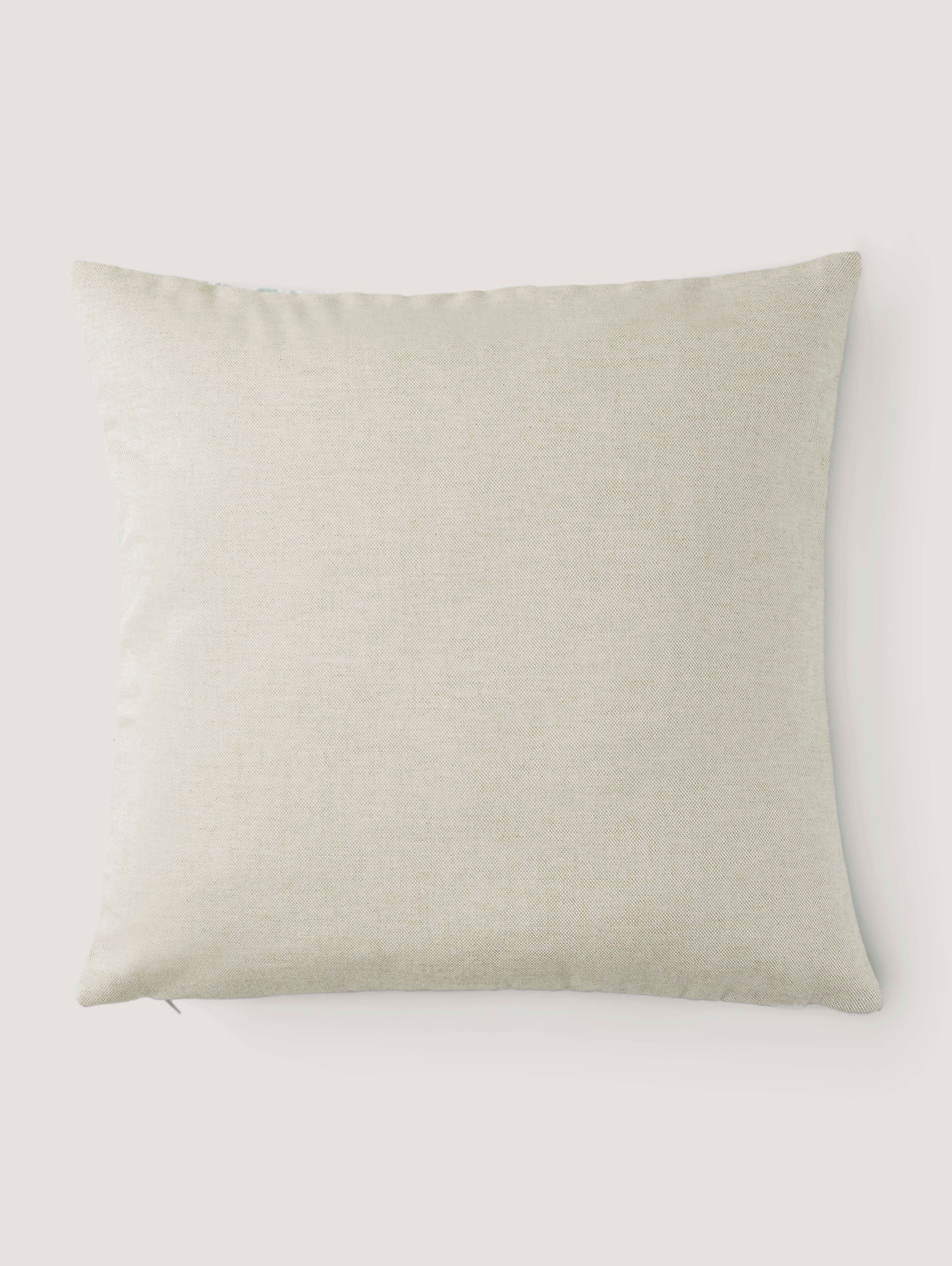 Housse de coussin à motif de feuille - aqua