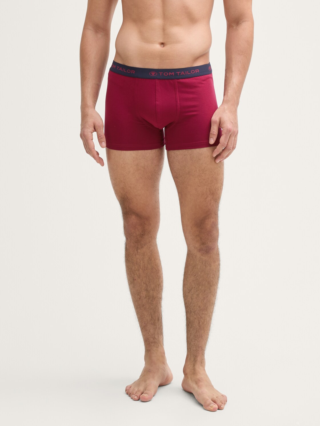 Kurze Boxershorts im 3er-Pack - rot-dunkel-multicolor1 - Ausschnitt Model-Vorderansicht